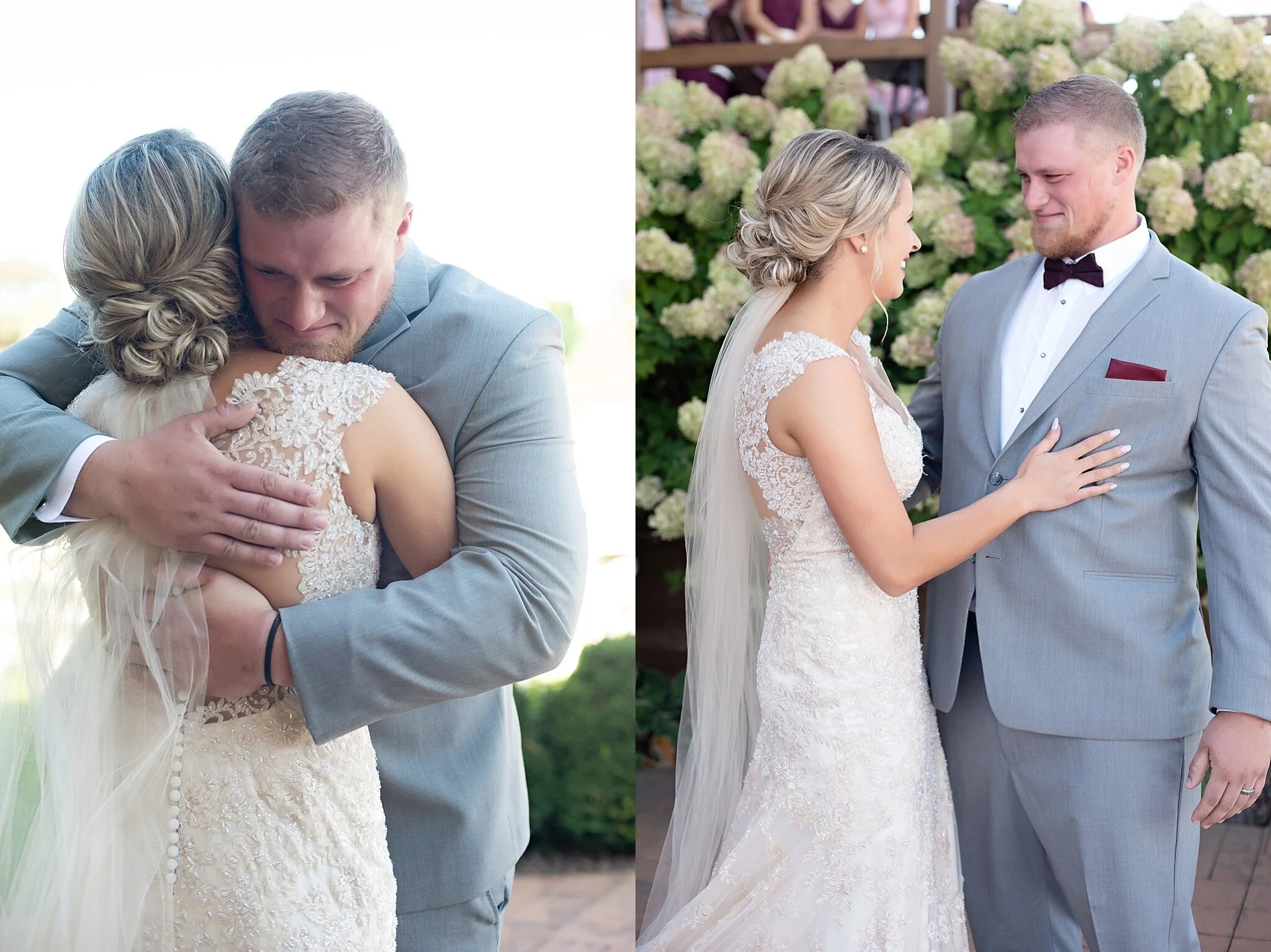first look with bride and groom calico skies winery kate jones studios sioux falls south dakota