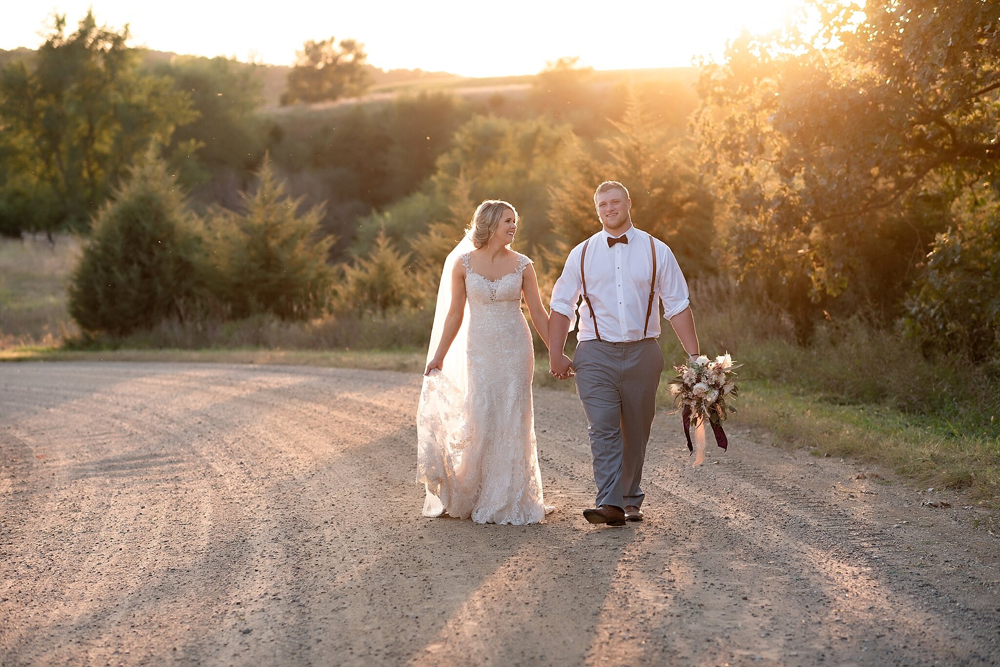 kate jones studios bride and groom sunset portrait wedding photographer
