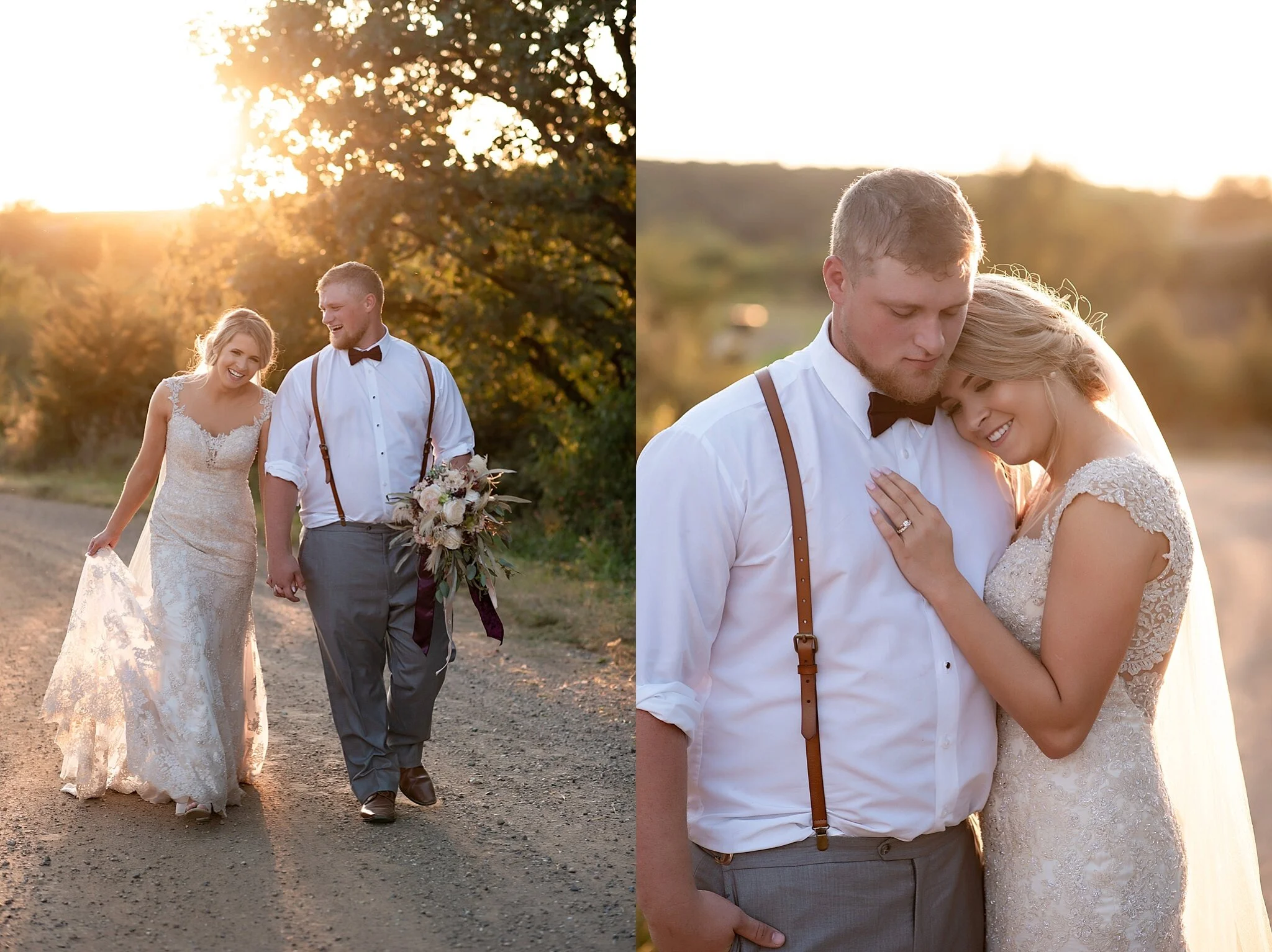 kate jones studios bride and groom sunset portrait wedding photographer