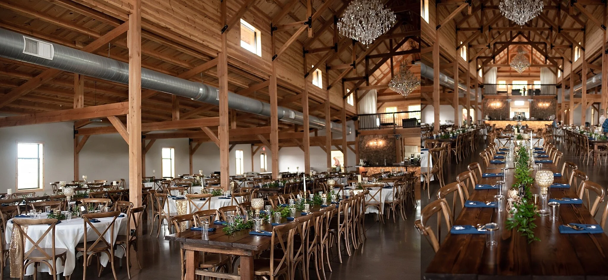 Meadow Barn at Country Orchards Fall Wedding Navy Blue and Gold