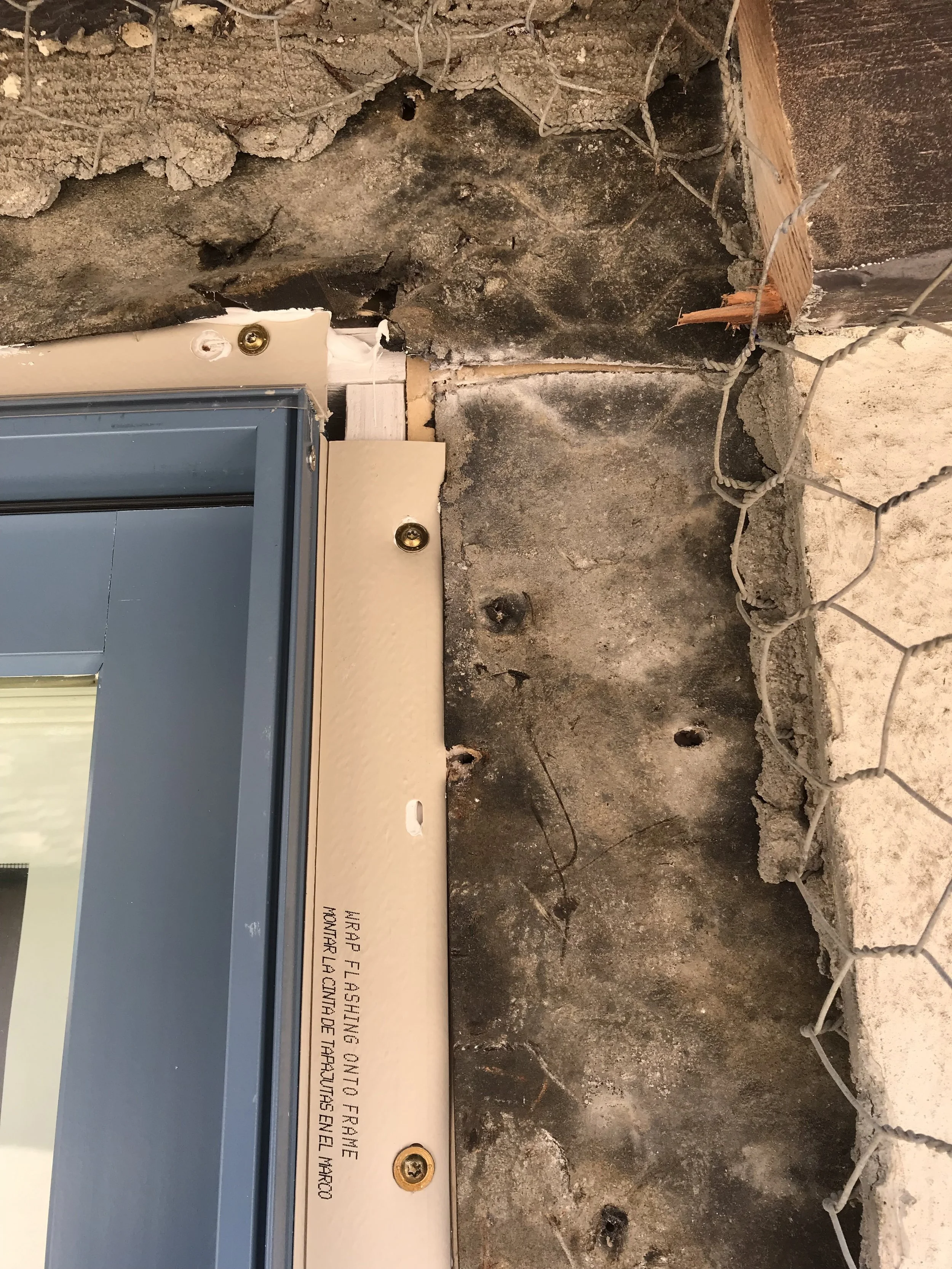 Marvin Clad-Wood Casement with Nail Fin, Stucco Breakout Remodel