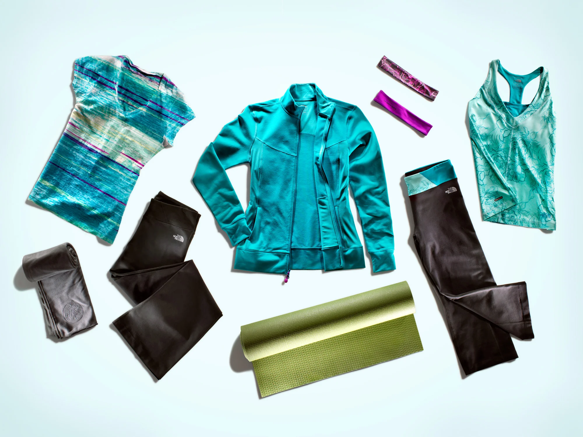 Flat lay styling for The North Face