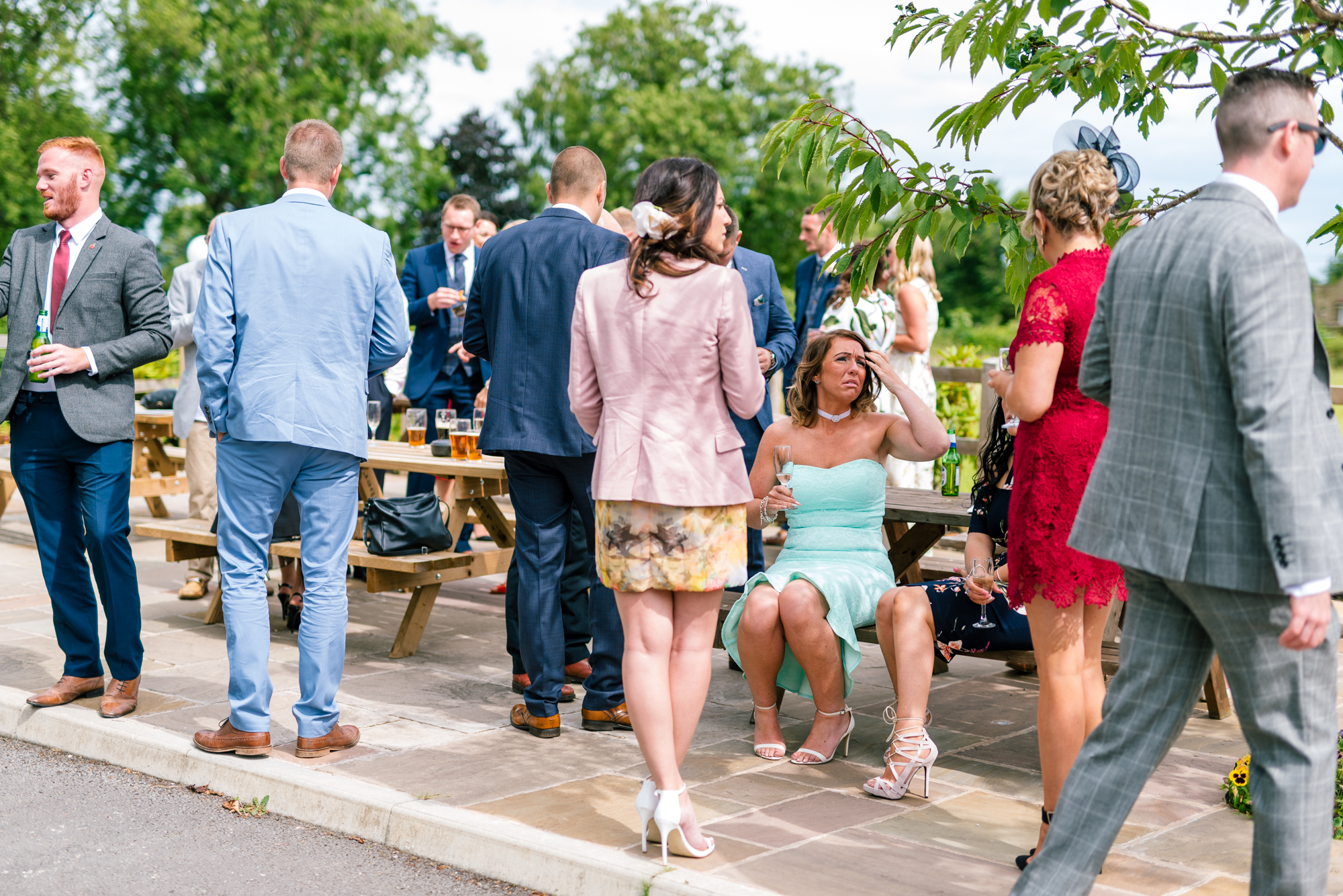 guests start to arrive at the wedding reception venue