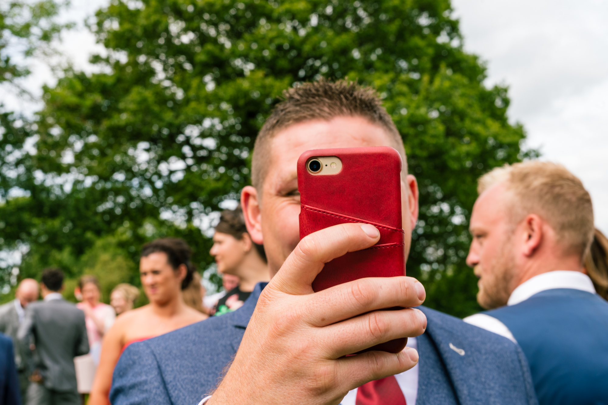 a guest takes a photo of himself