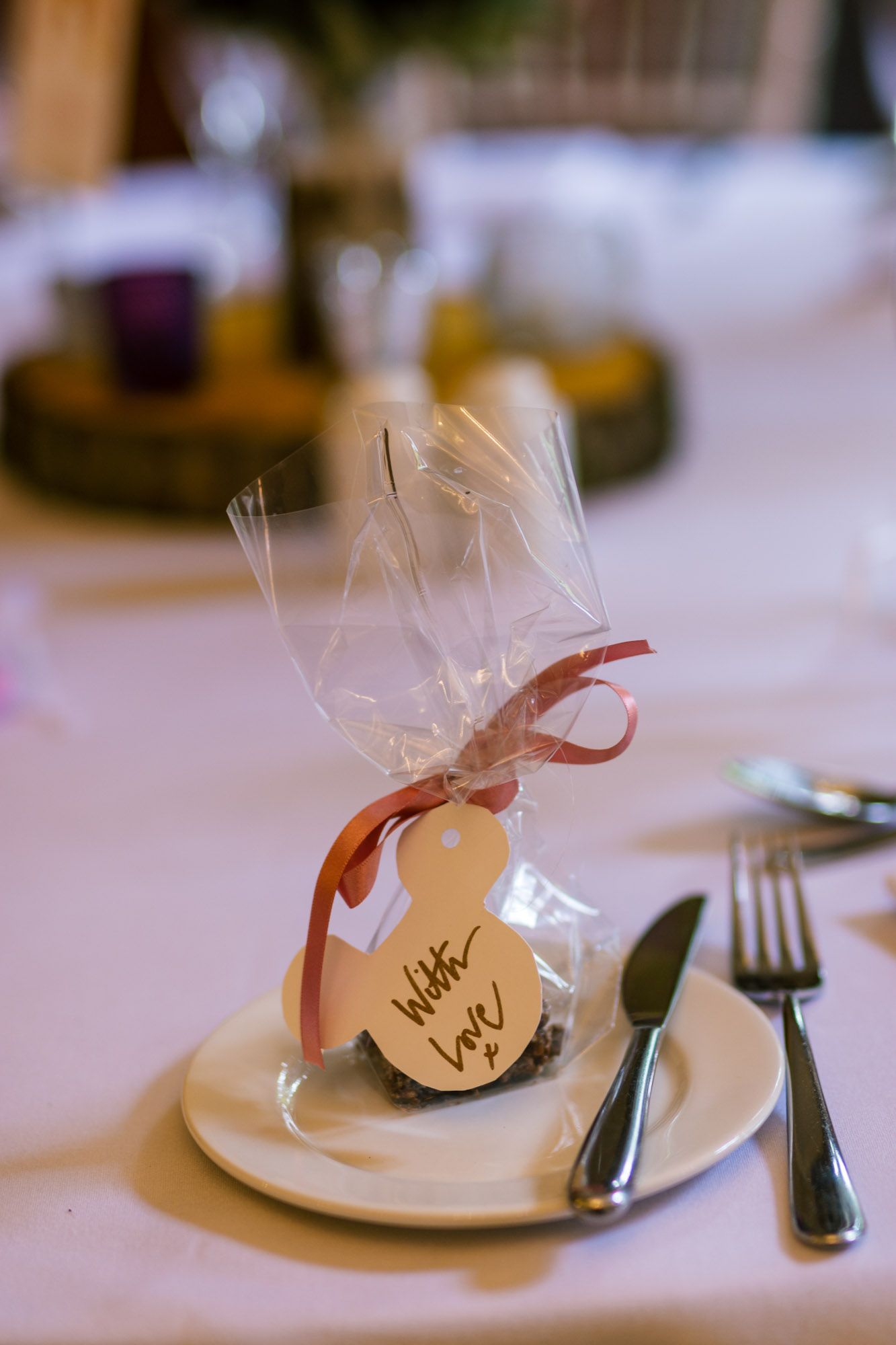 Wedding favours at Nunsmere Hall