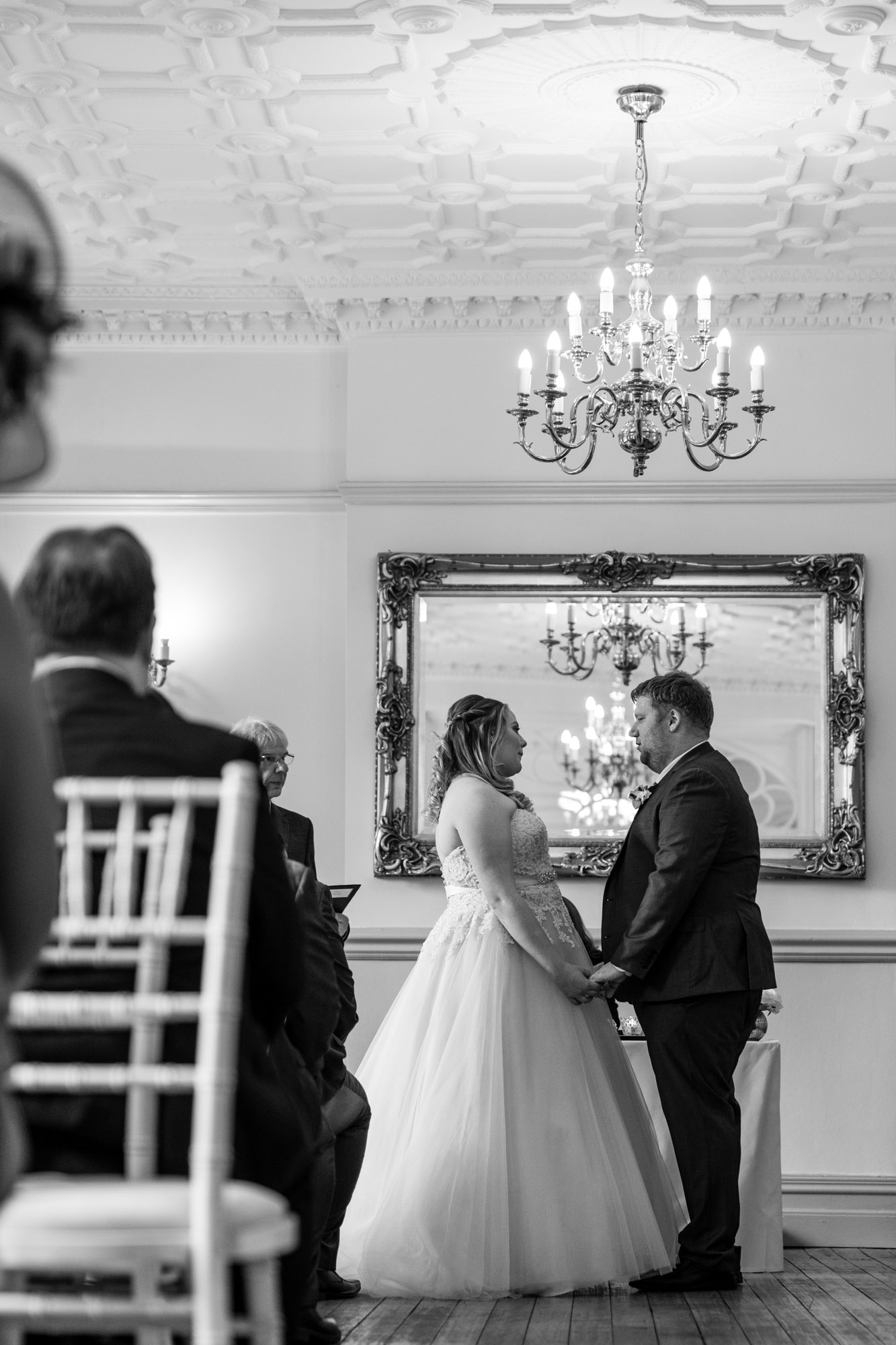 Bride and groom exchange their vows