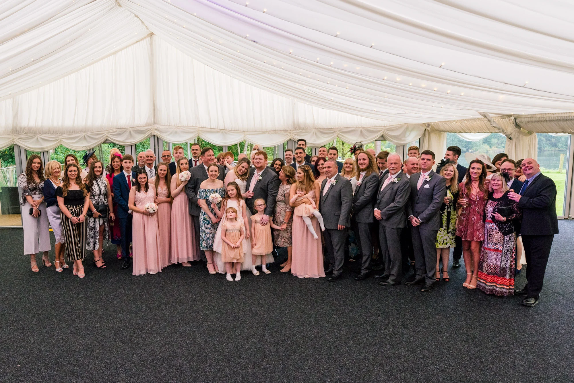 Wedding party group photo