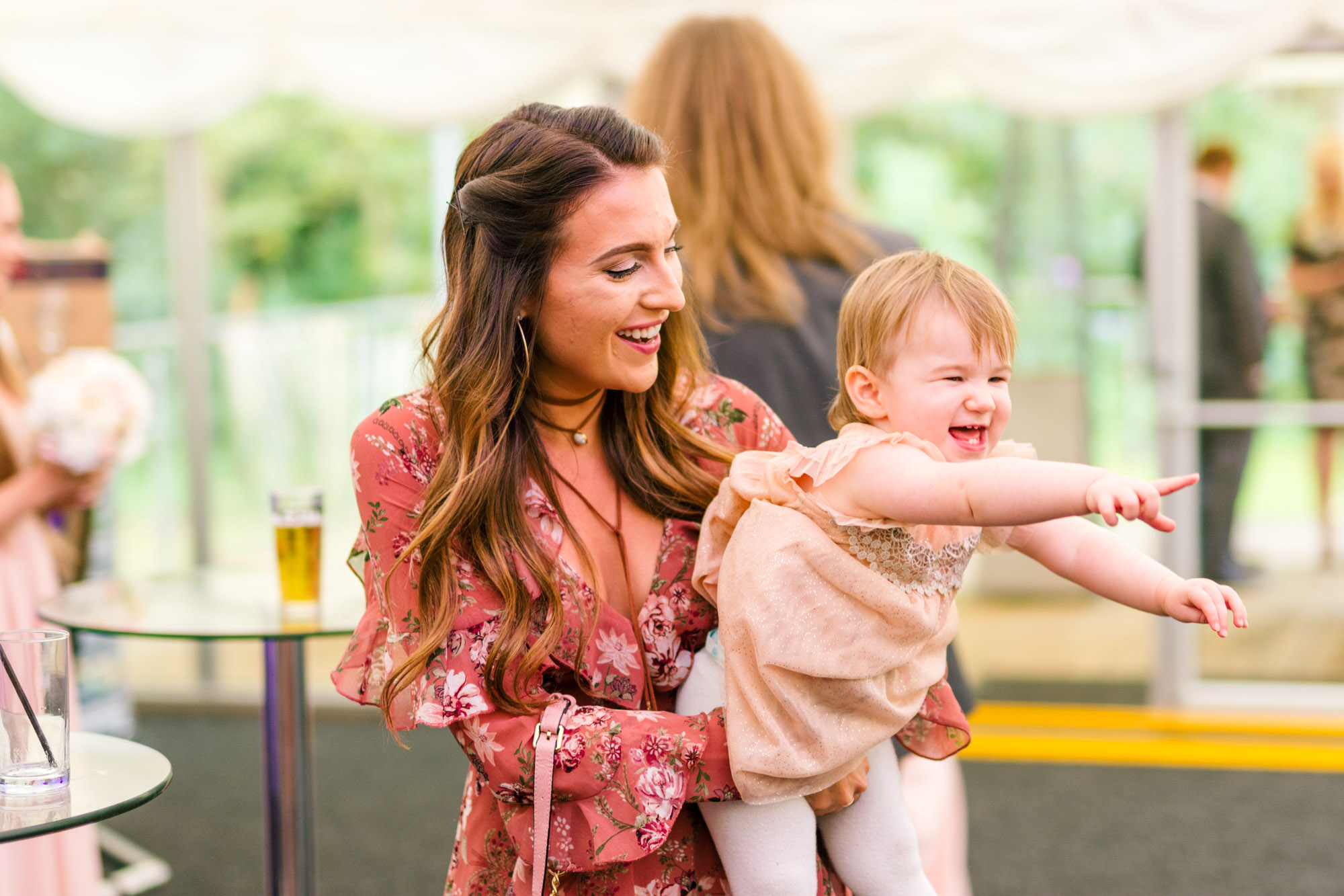 baby crying at a wedding