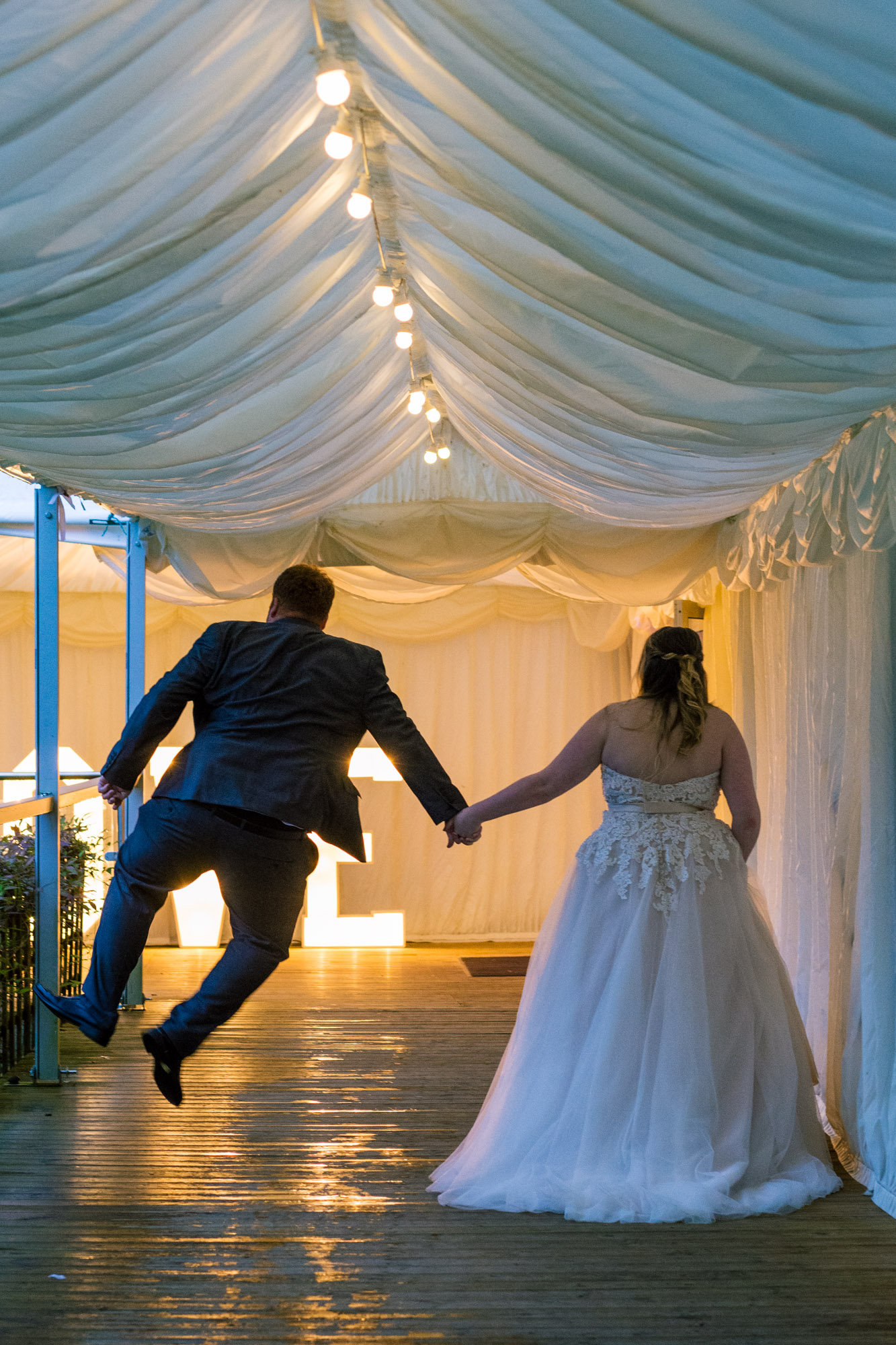 groom doing a cheeky move