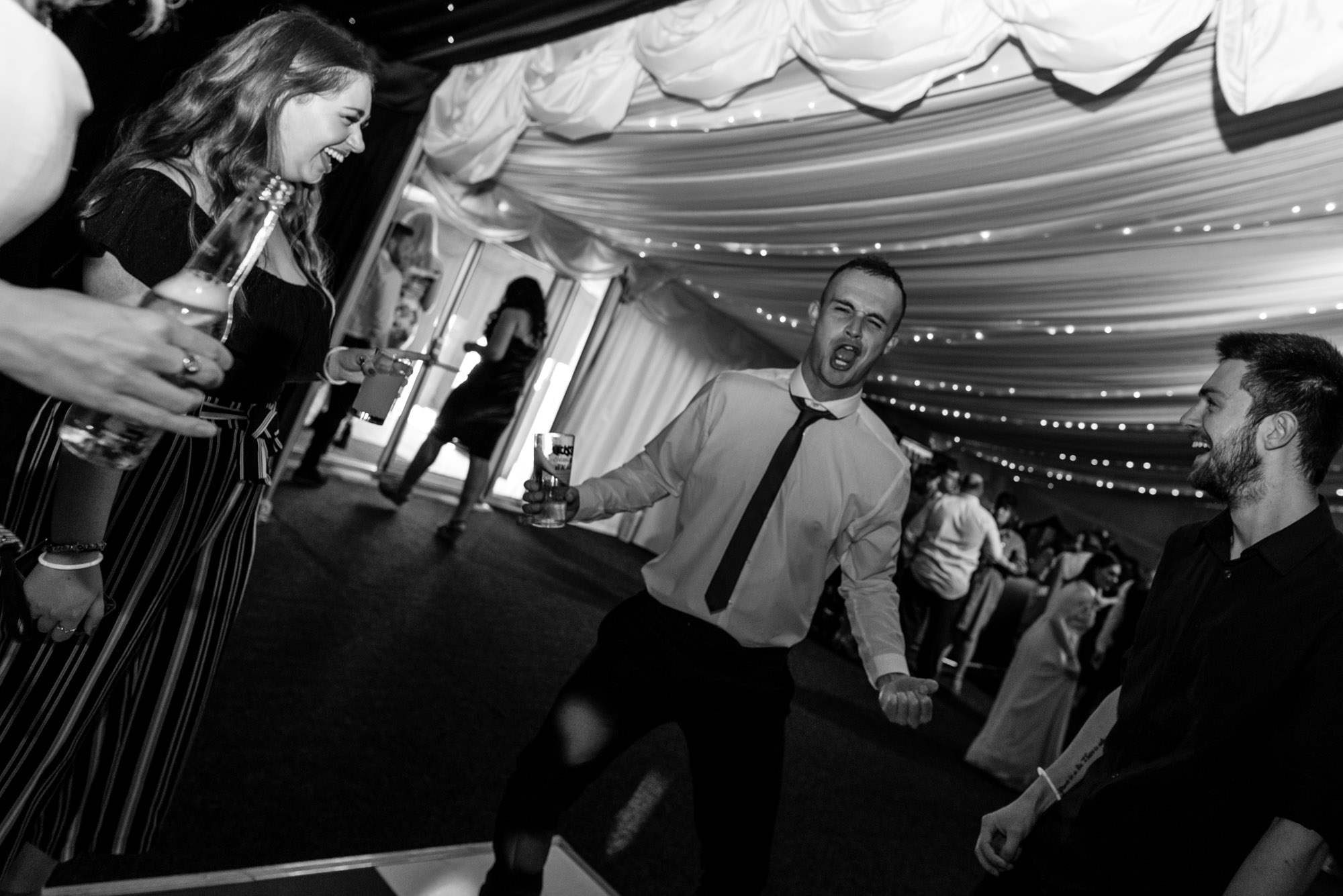 wedding guest having fun on the dance floor