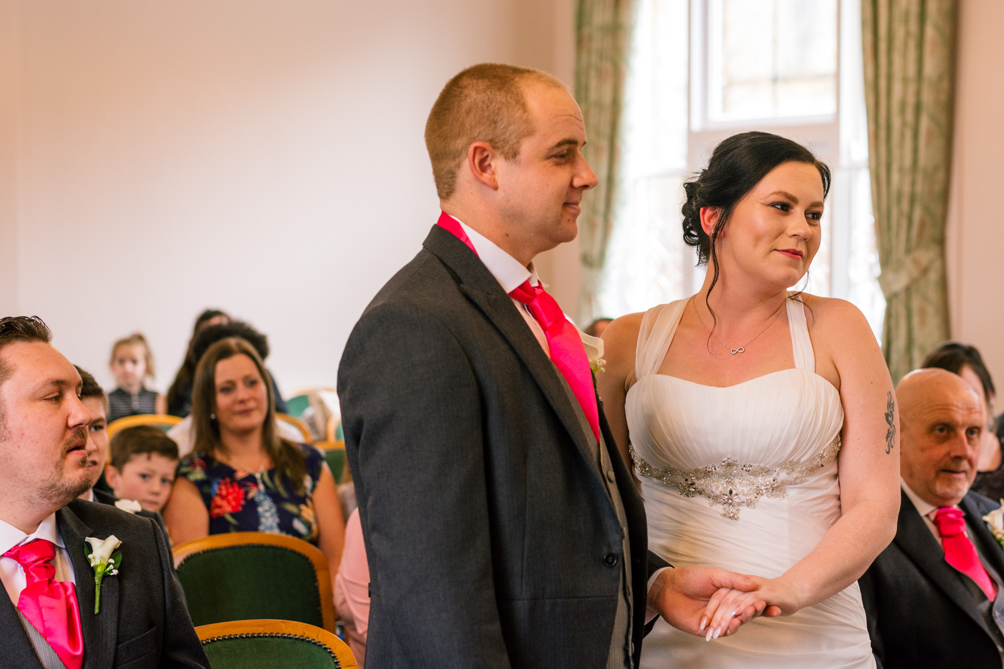 Together ready to make their vows during their wedding ceremony.