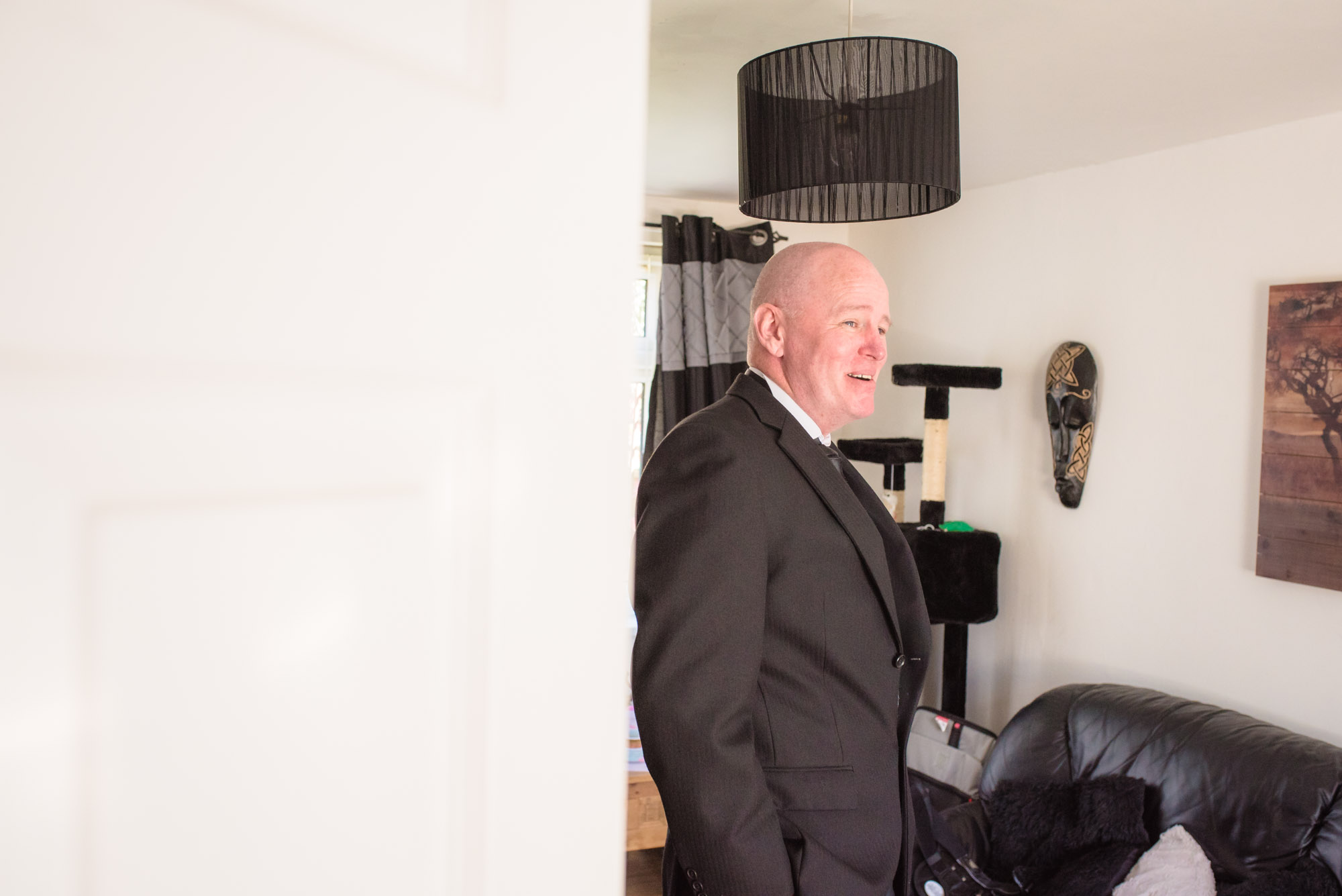 Groom at home