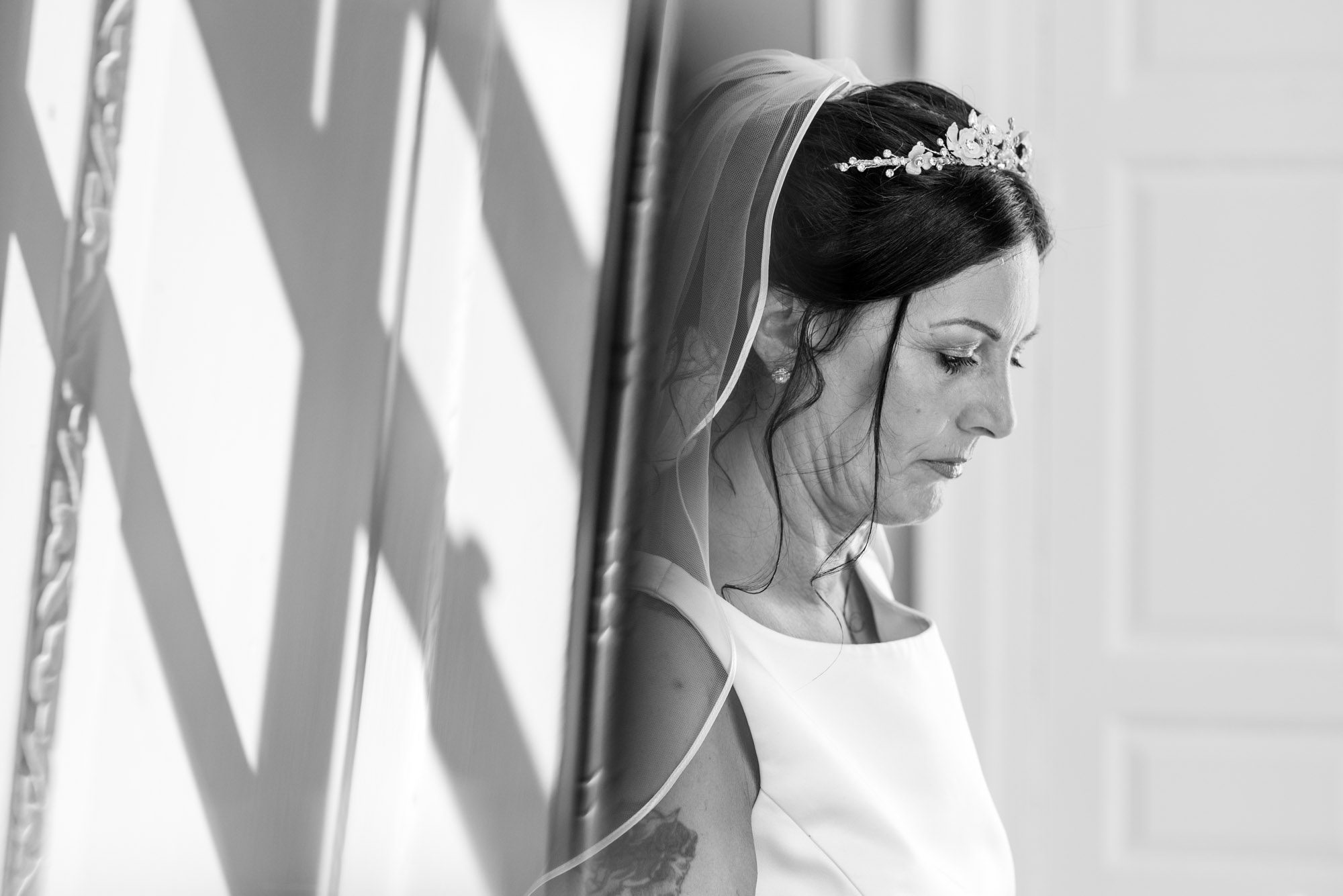 Bride entering the sun