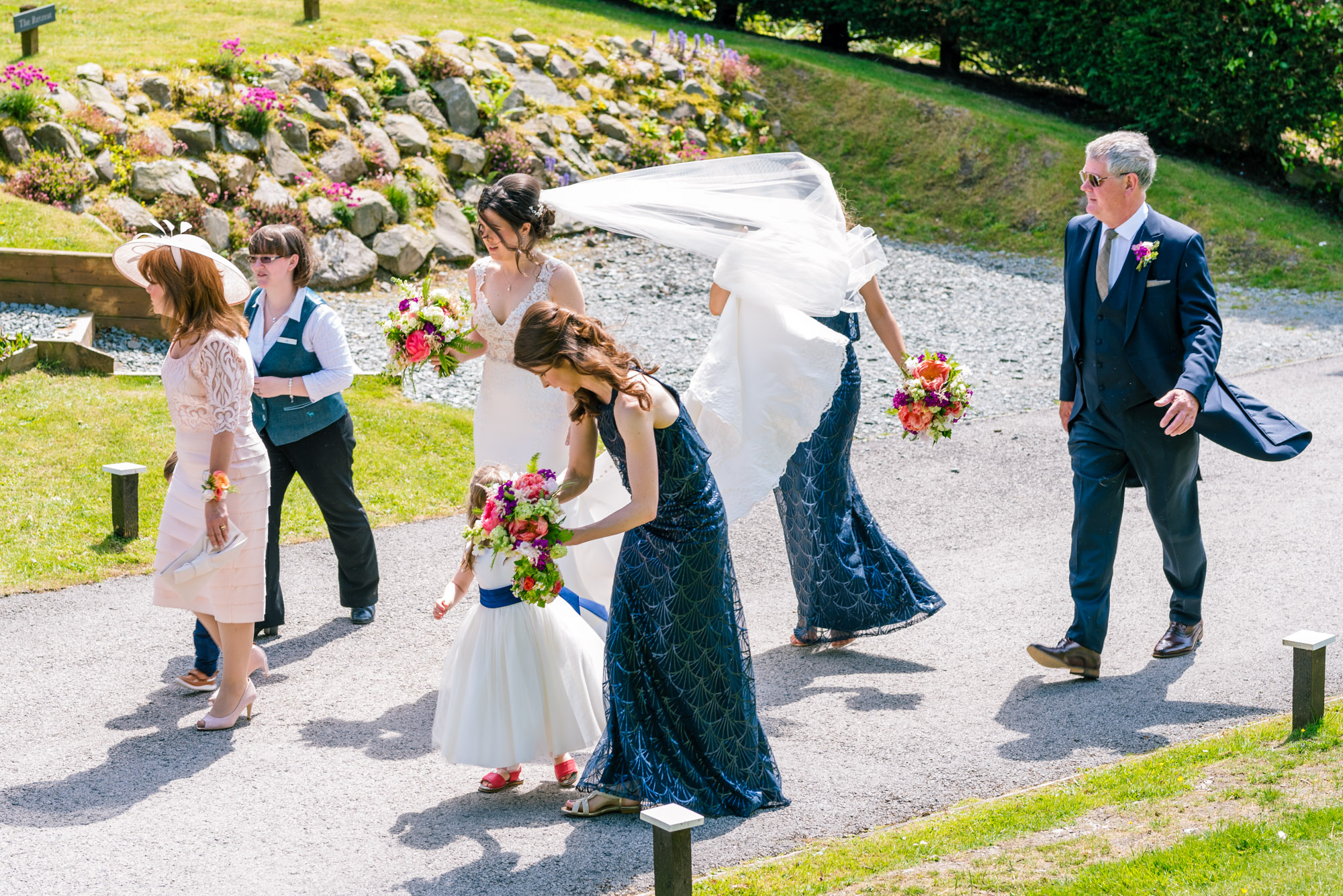 Bridal party making it's way