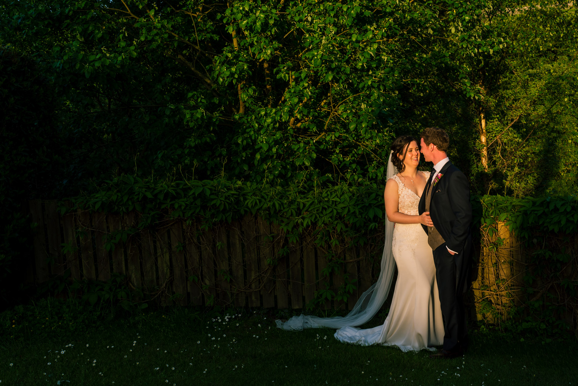 The happy couple in perfect light