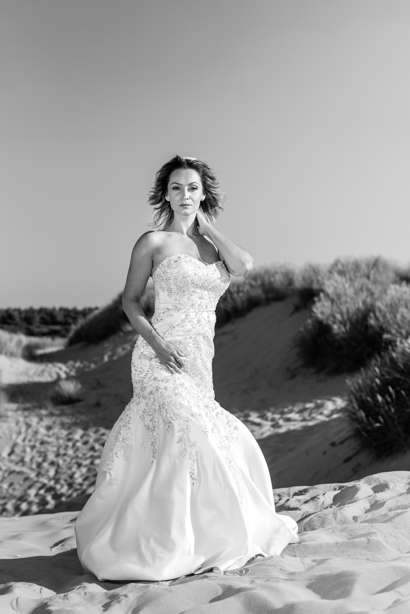 Wedding dress on the beach
