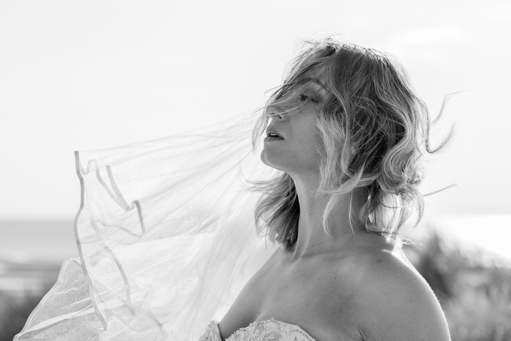 Veil blowing in the wind