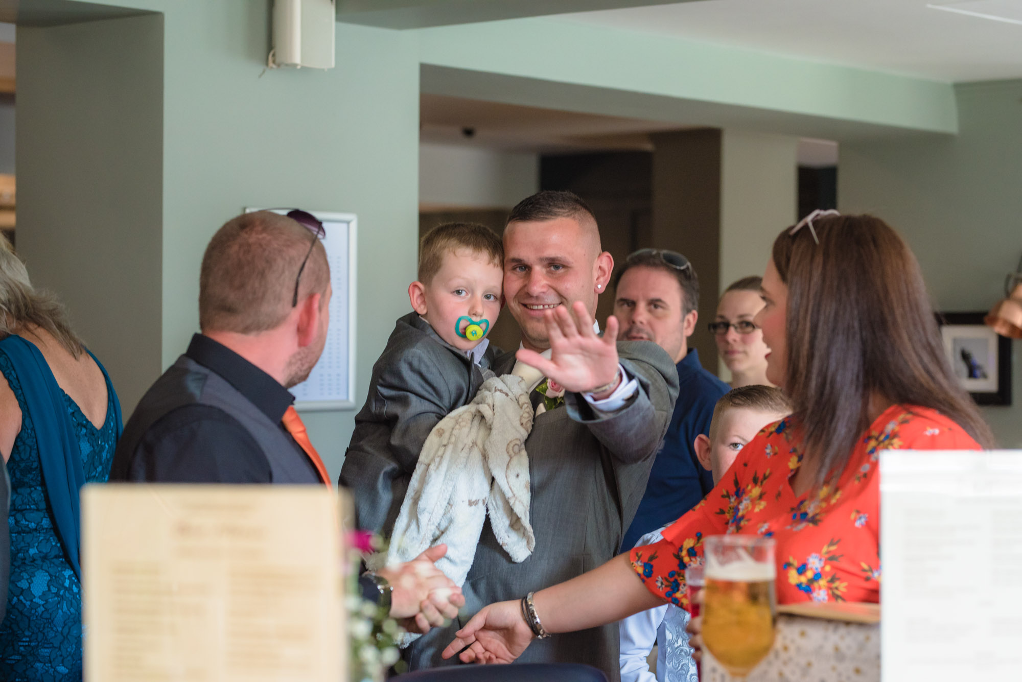 The groom arrives