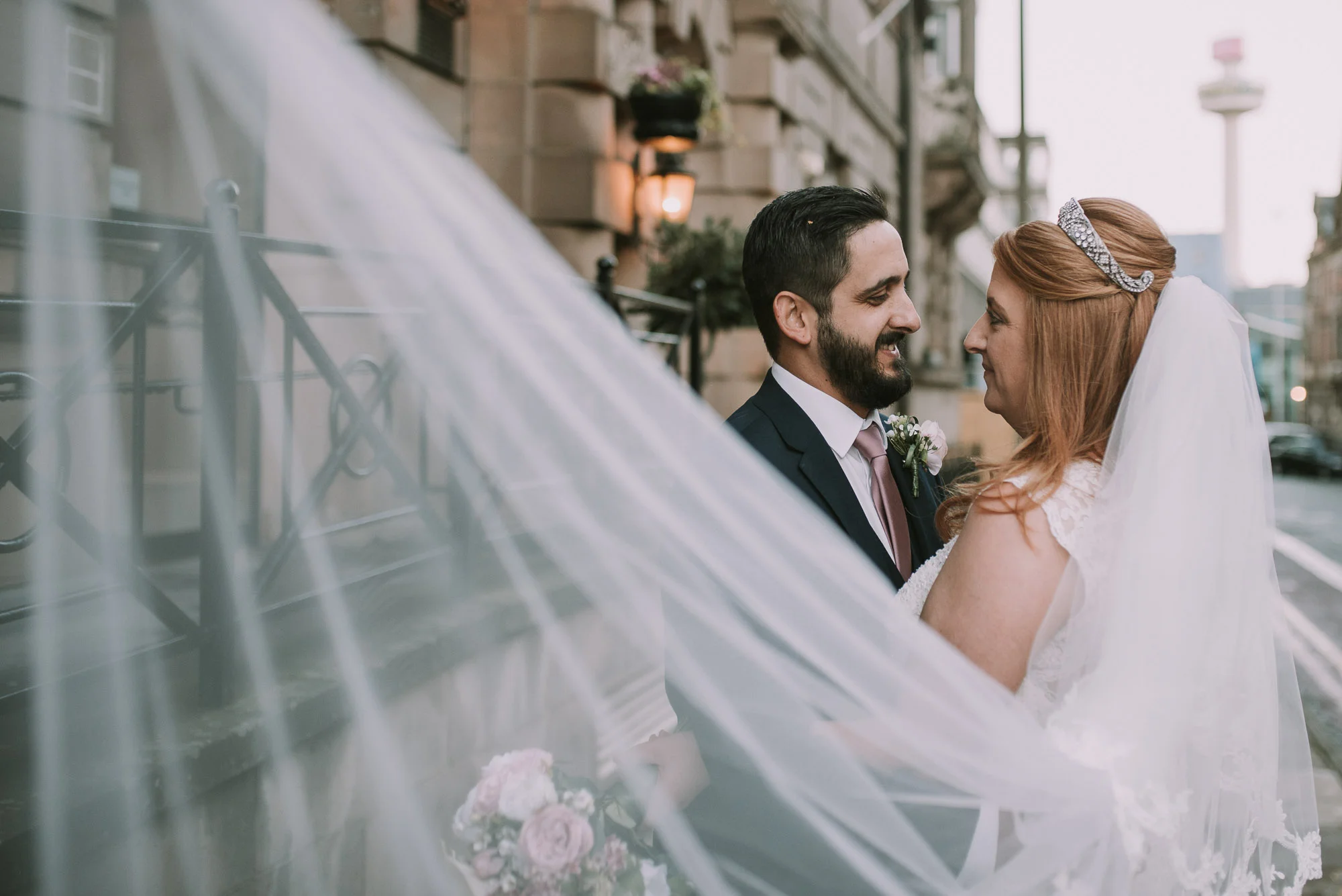 Wedding portrait veil