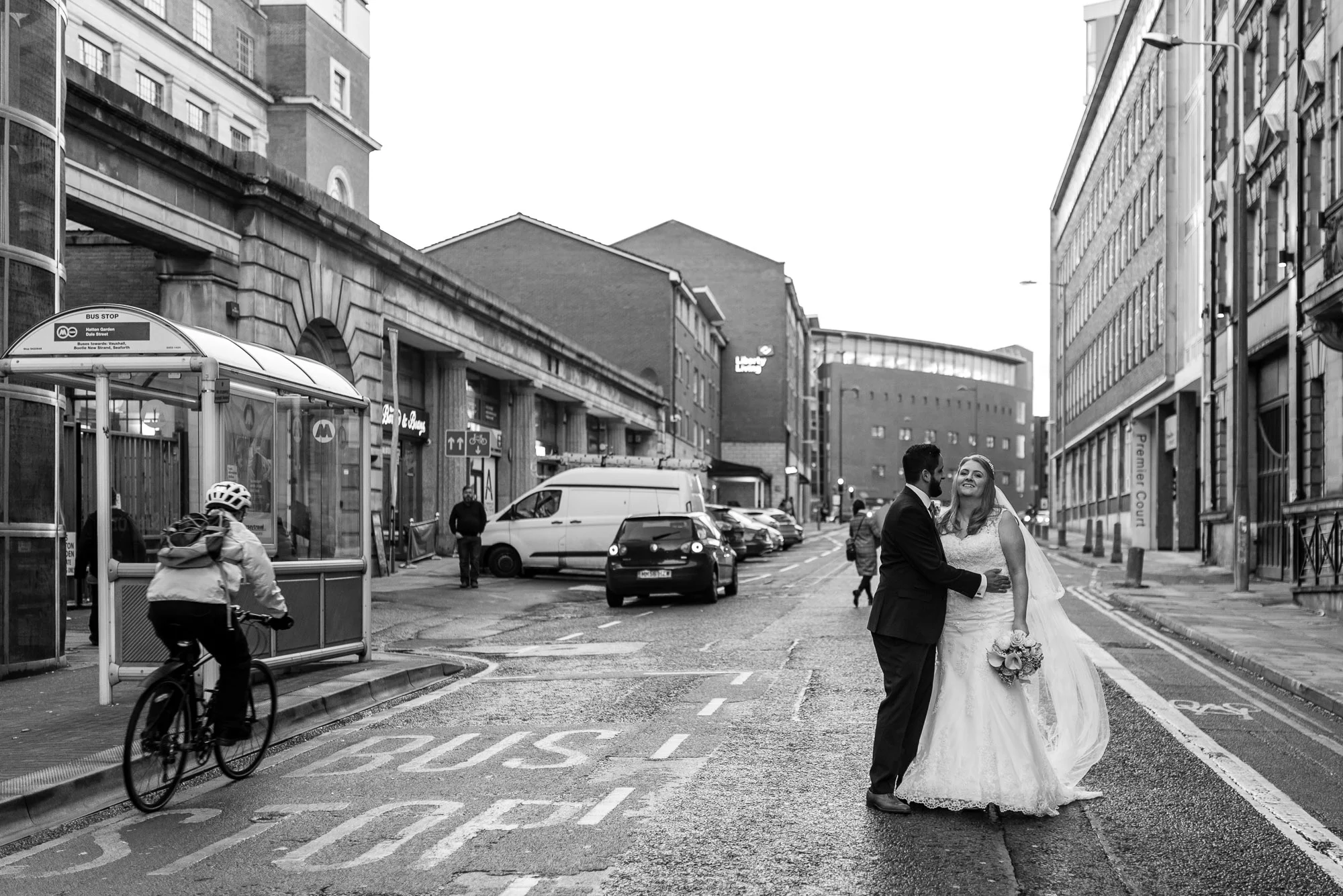 Urban wedding portrait