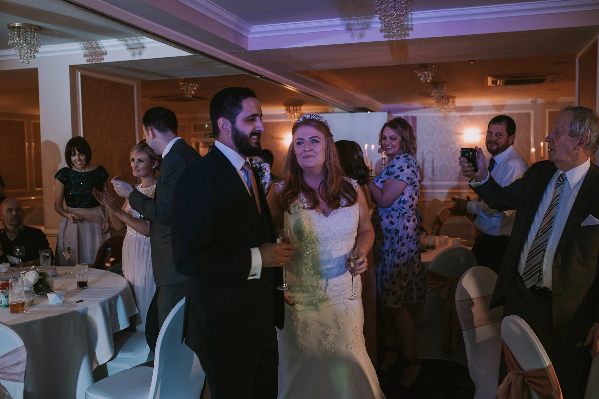 Entering the reception