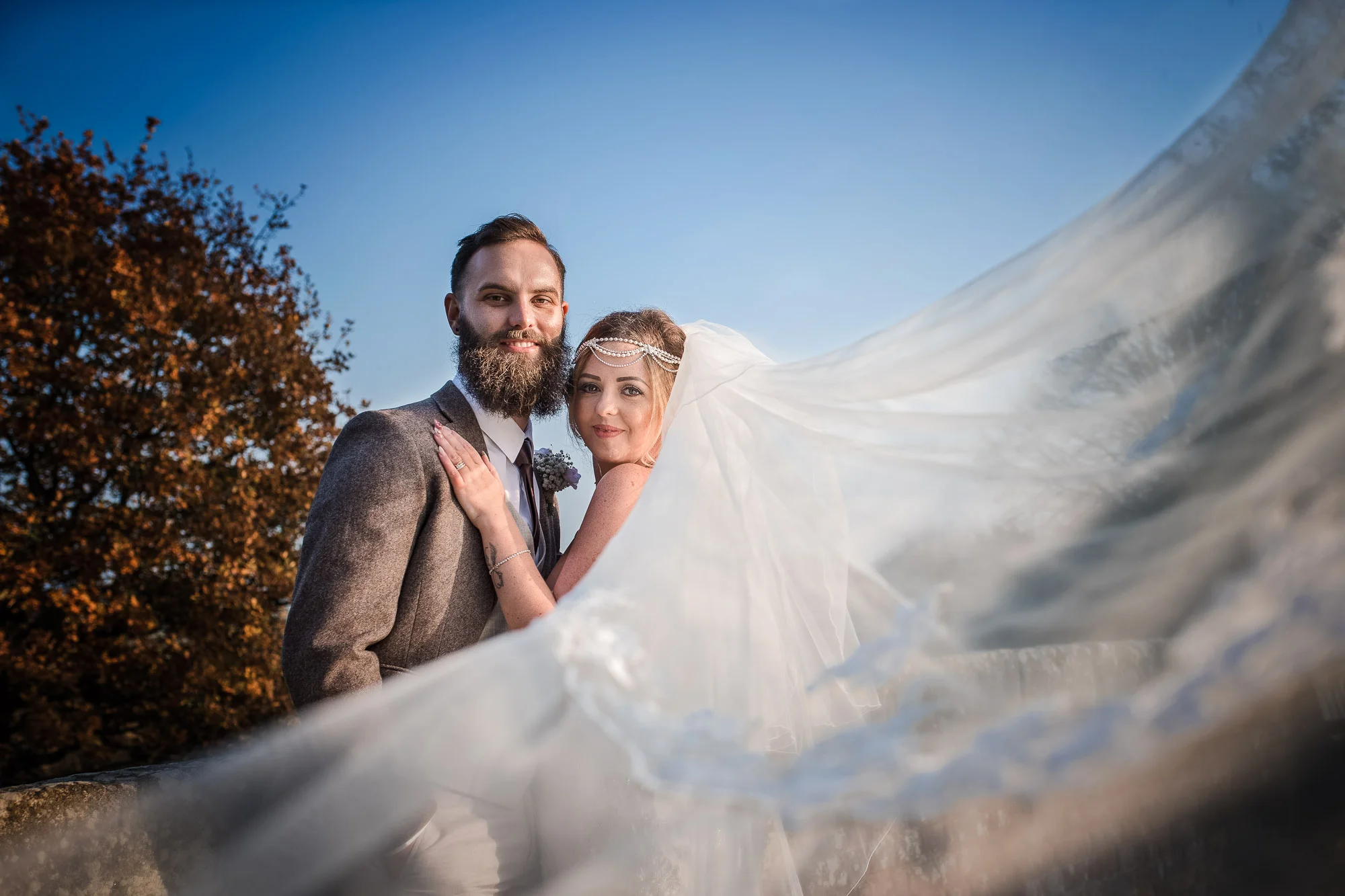 Bridal portrait with the veil
