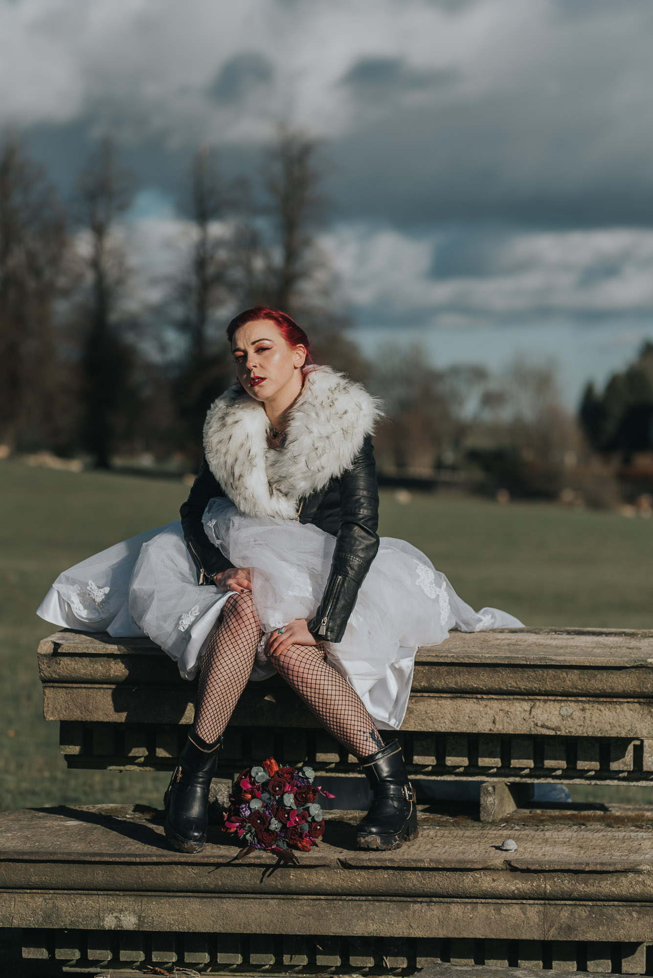 Bride with fishnets