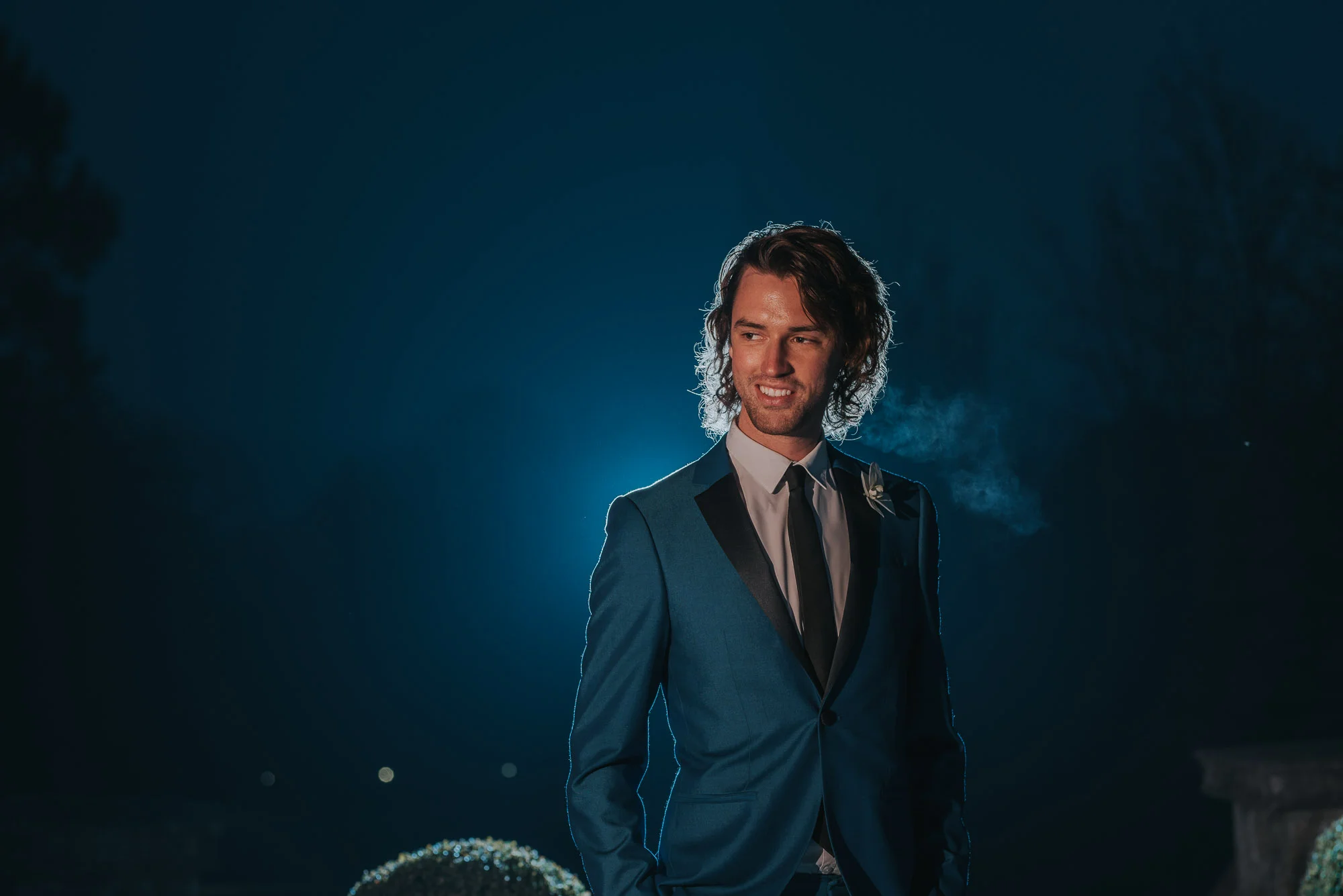 backlit groom