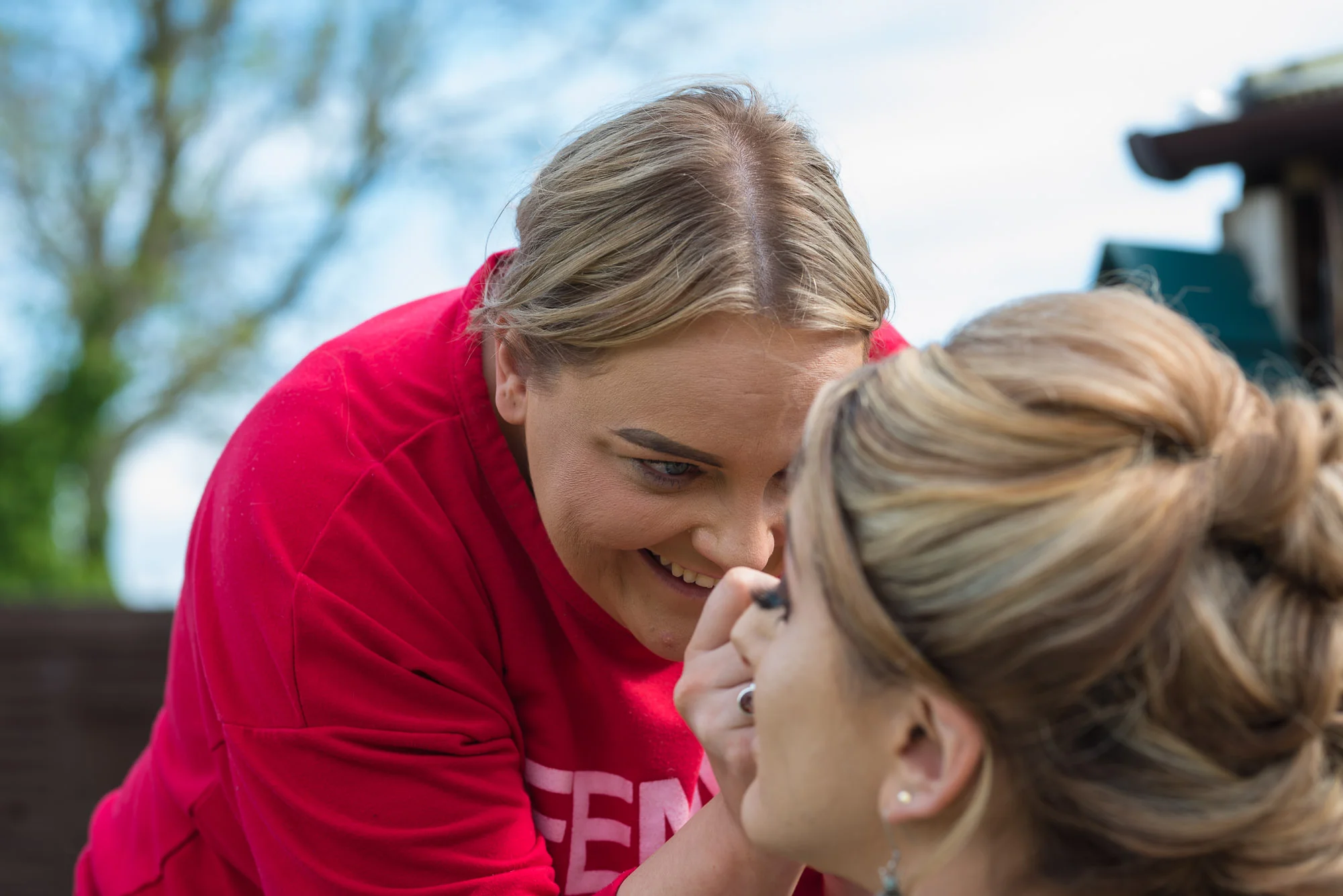 Emma doing Katey's Make up