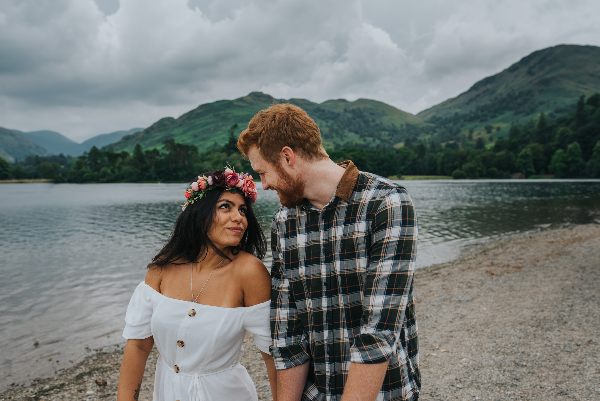 Oliver and Ju walking by lake Ullswater