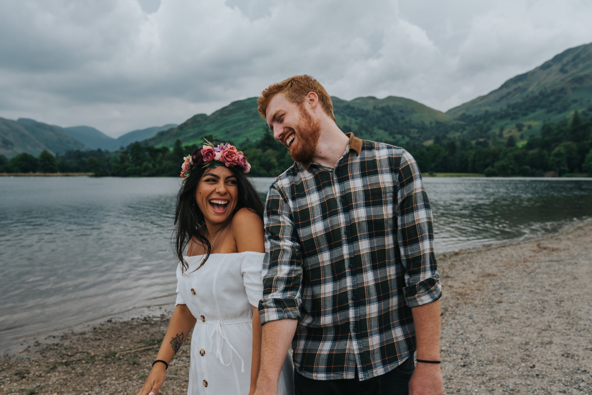 Couple laughing