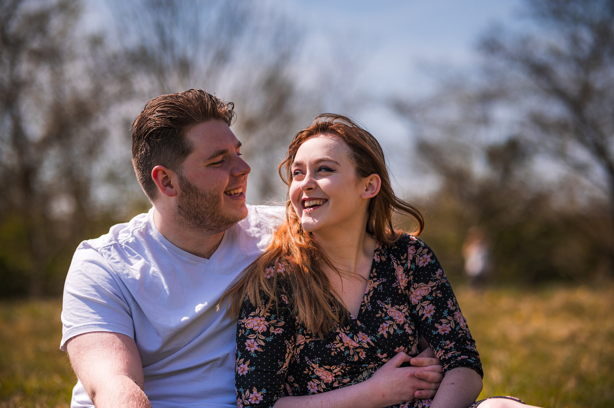 Couple sitting in the sun