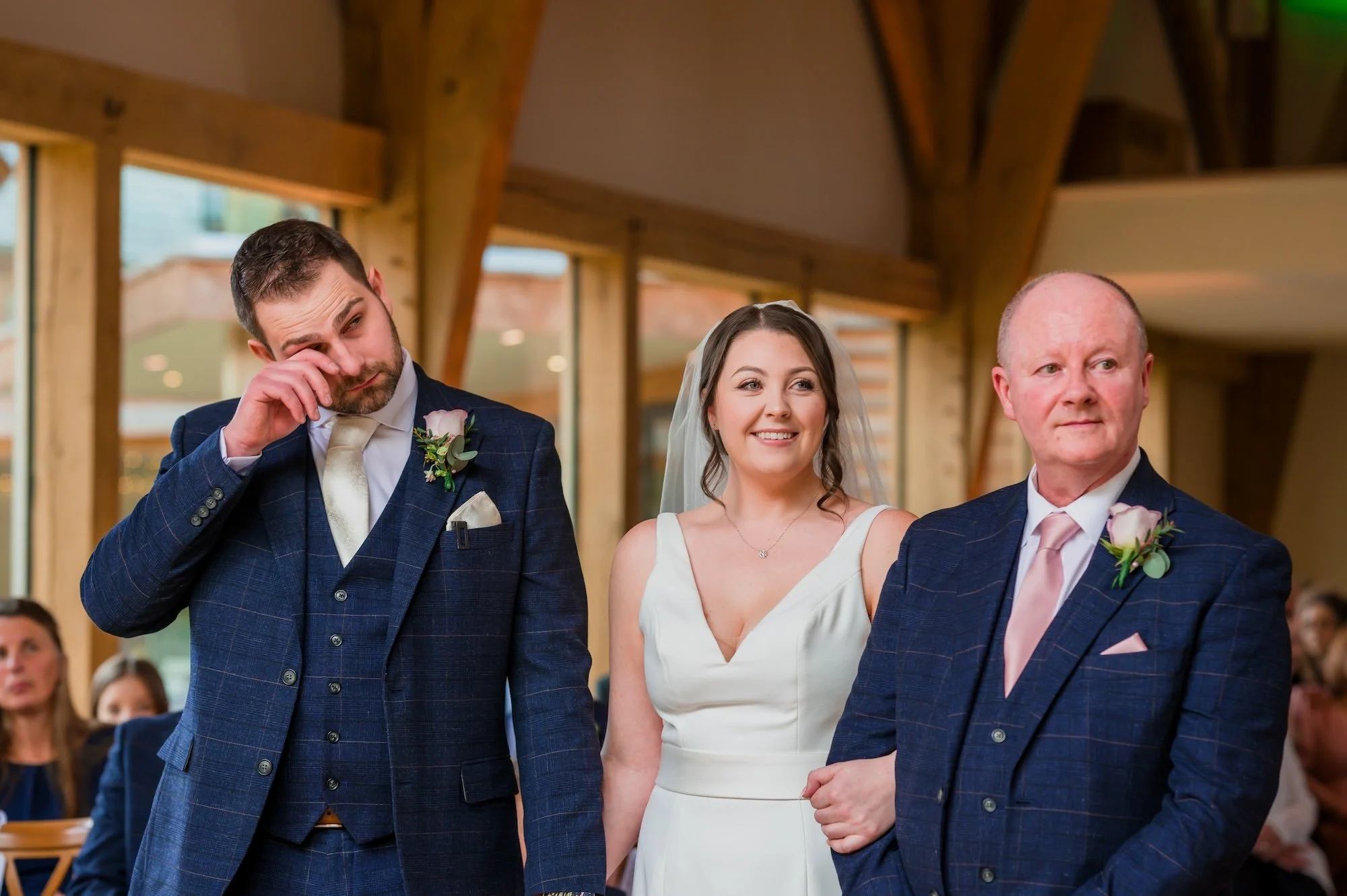 Emotional Sam at The Mill Barns Wedding Venue