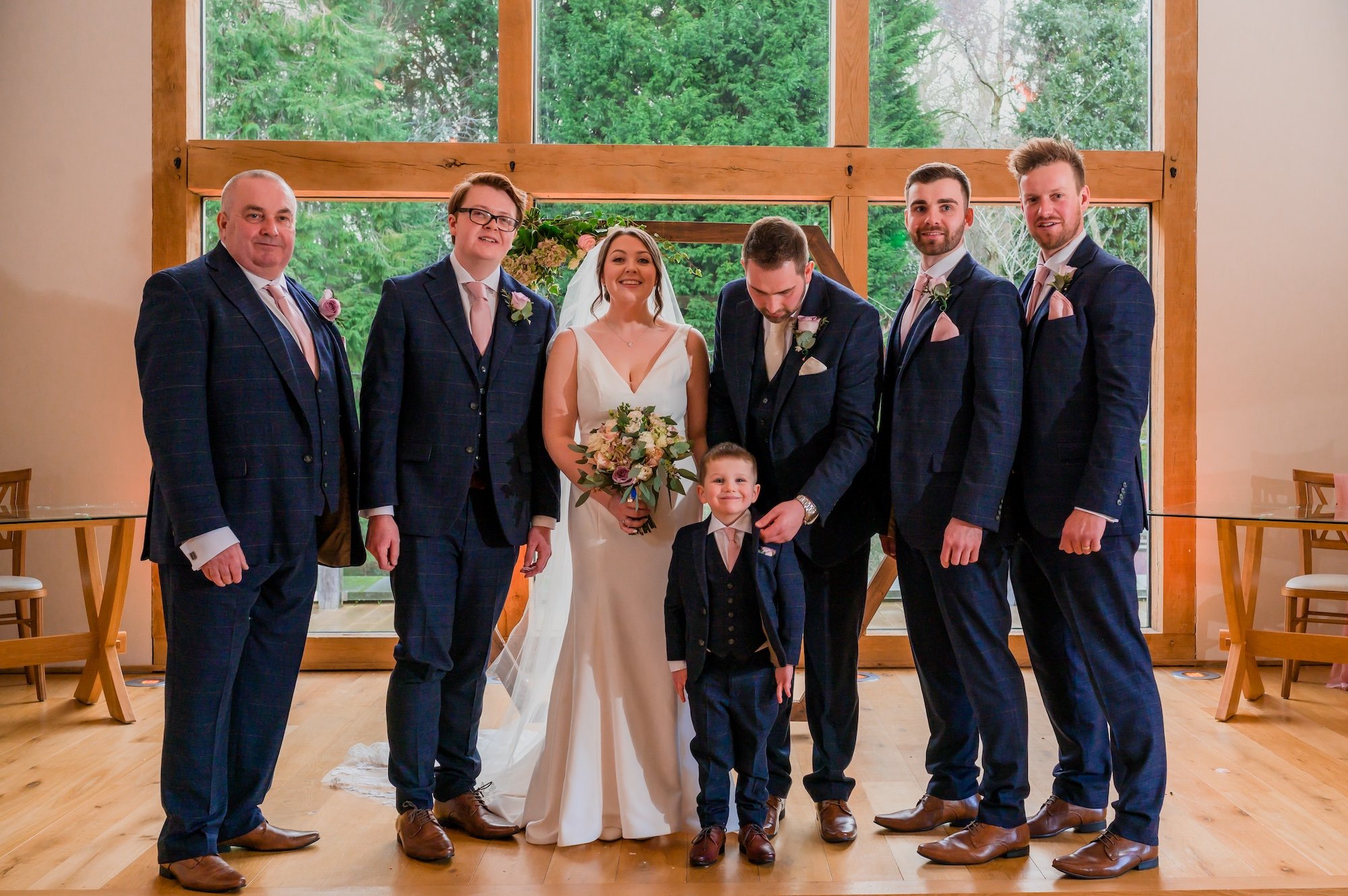 Wedding party portraits at The Mill Barns Wedding Venue