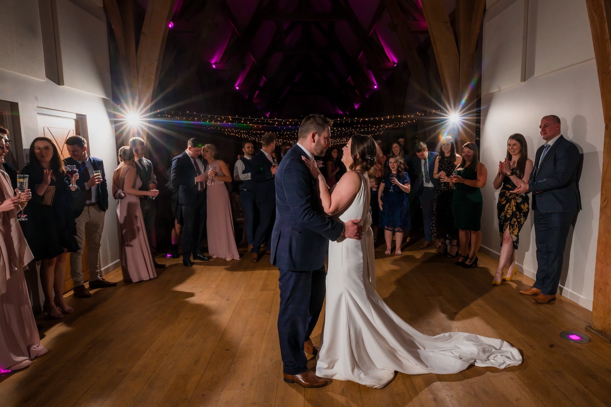 Catherine and Sam's first dance at The Mill Barns Wedding Venue