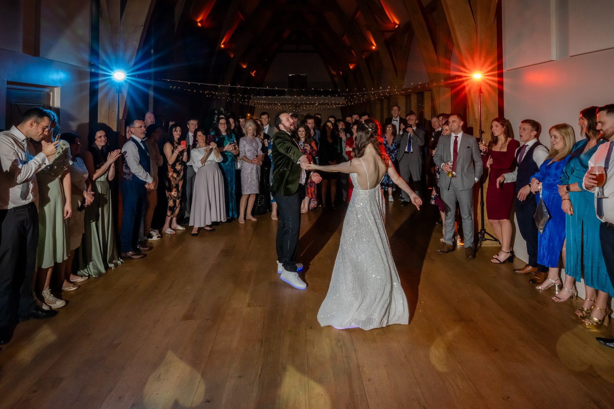 Jen and Tom's first dance at The Mill Barns Wedding Venue