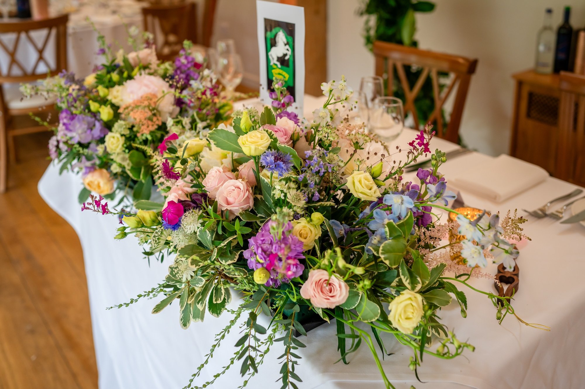 Table decoration at The Mill Barns Wedding Venue