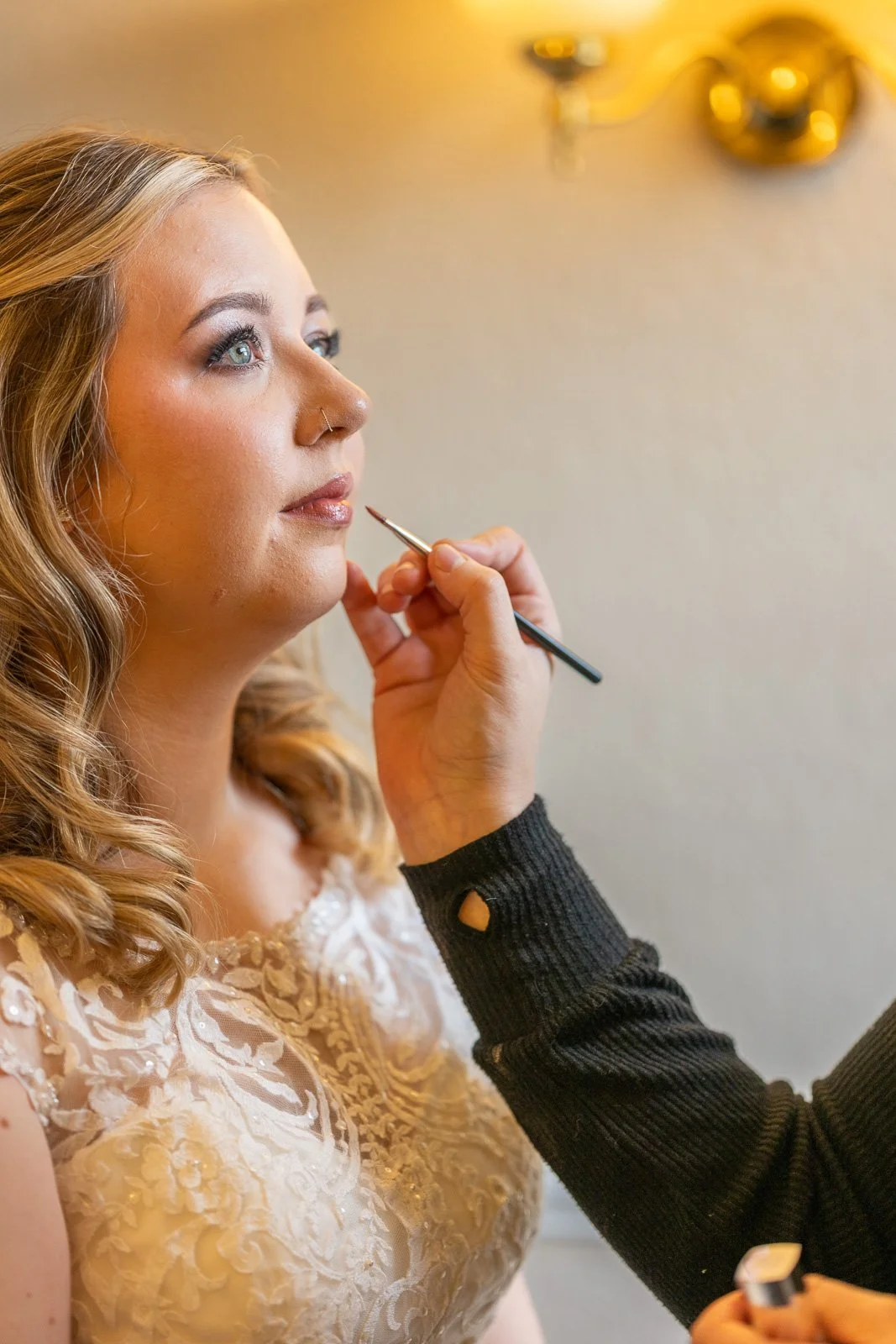 Make up artist applies lippy