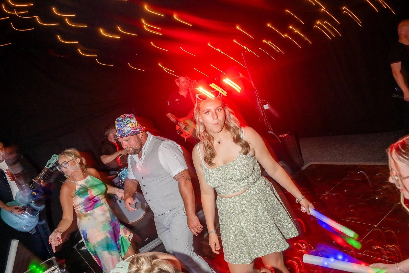 Dancing wedding guests