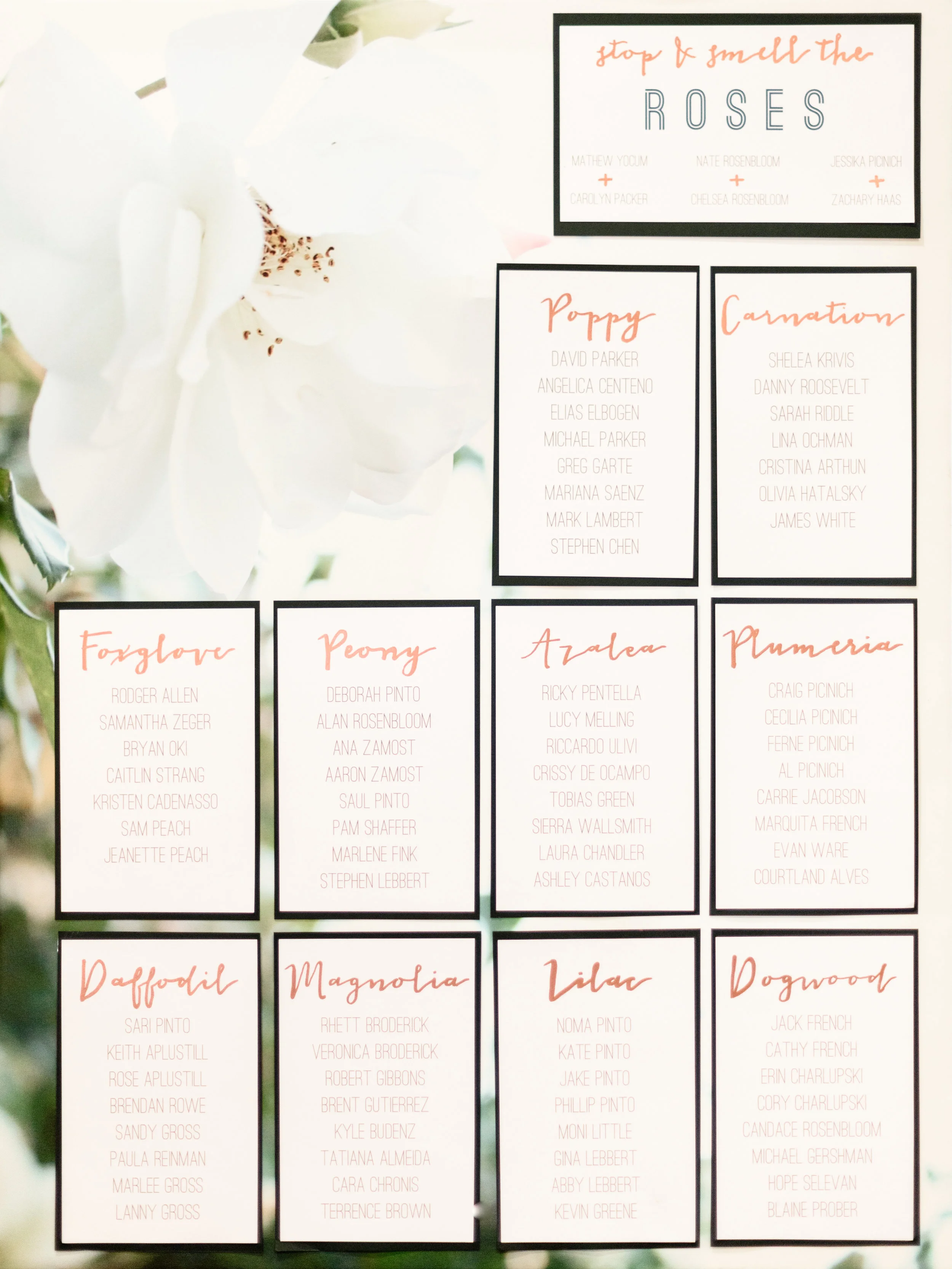  Wedding Seating Chart, October 2016 