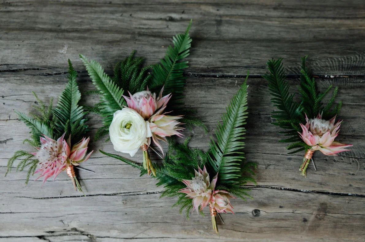  tropical boutonnieres, july 2018 || marble rye photography 
