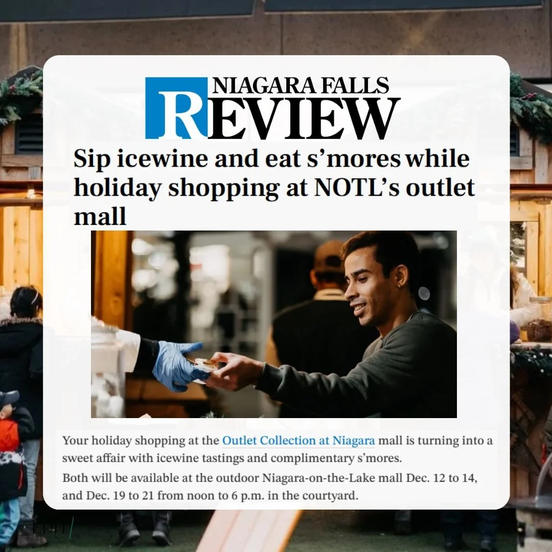 Outlet Collection at Niagara is celebrating the holiday season in the coziest way, with complimentary Icewine samples and fireside s&rsquo;mores for shoppers and guests ❄️🍷 🔥🍫
 
Earning great media coverage across Niagara Falls Review, CHCH, The S