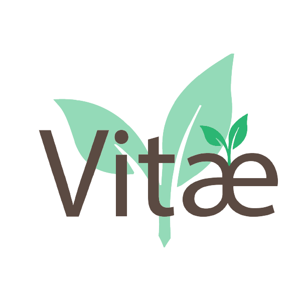 Vitae Logo and Leaf Simple Vector.png