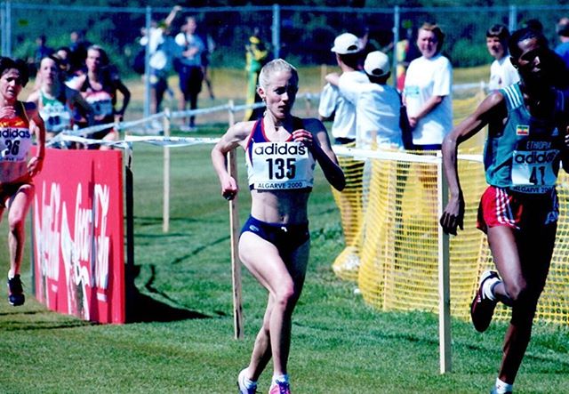 #tbt all the way back to World Cross Country Champs in 2000! 
@deena8050 led us to the bronze medal 🥉 that day and is all smiles post race despite swallowing a bee and passing out (more on that in her article at https://spikes.iaaf.org/post/deena-ka
