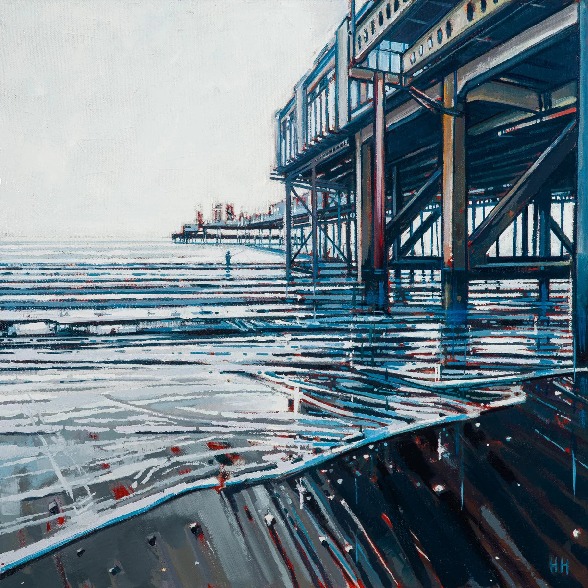 SOLD - 'Sandown pier at sundown'