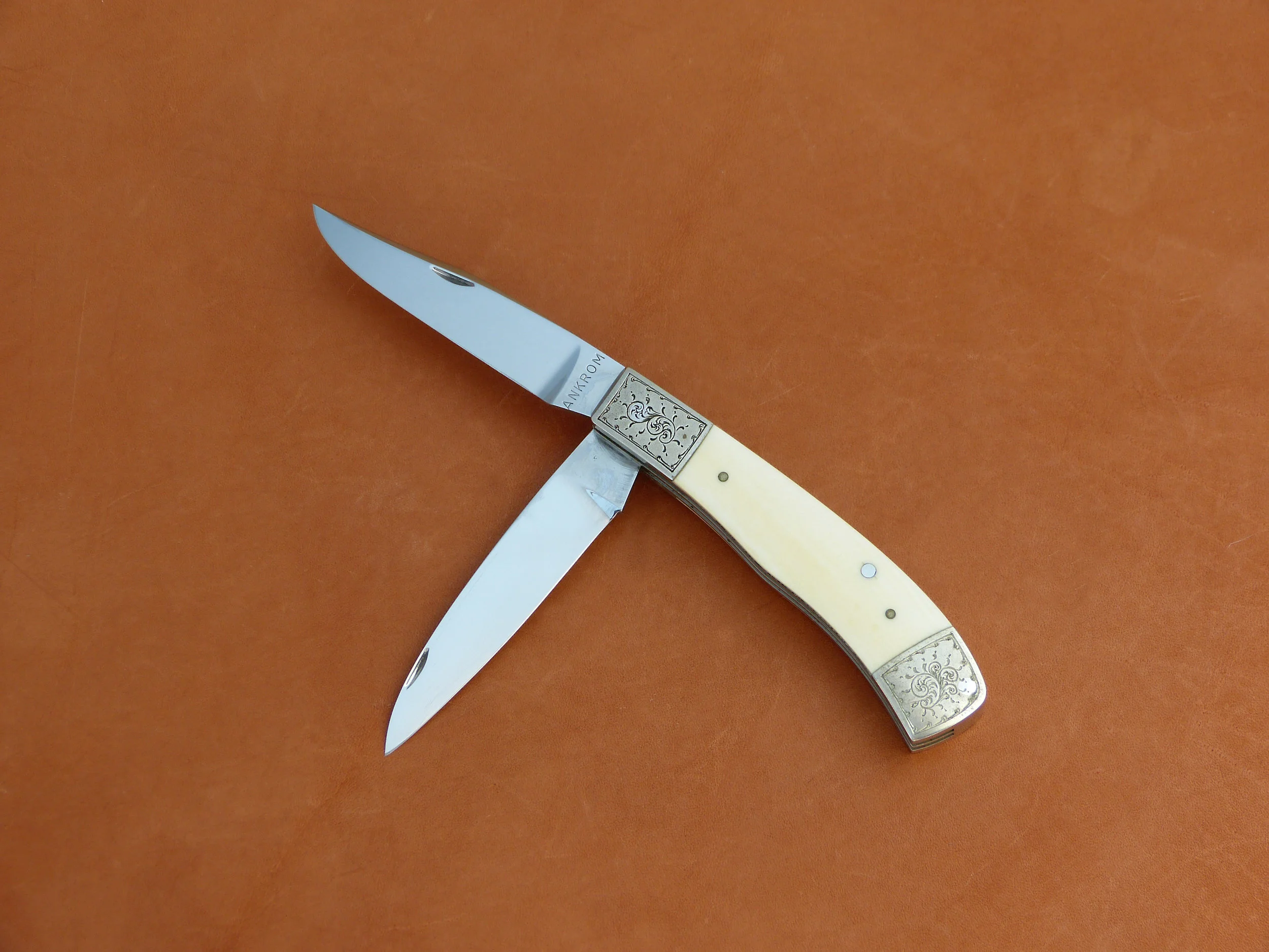 W.E. Ankrom two blade slip joint Trapper style folder. SOLD