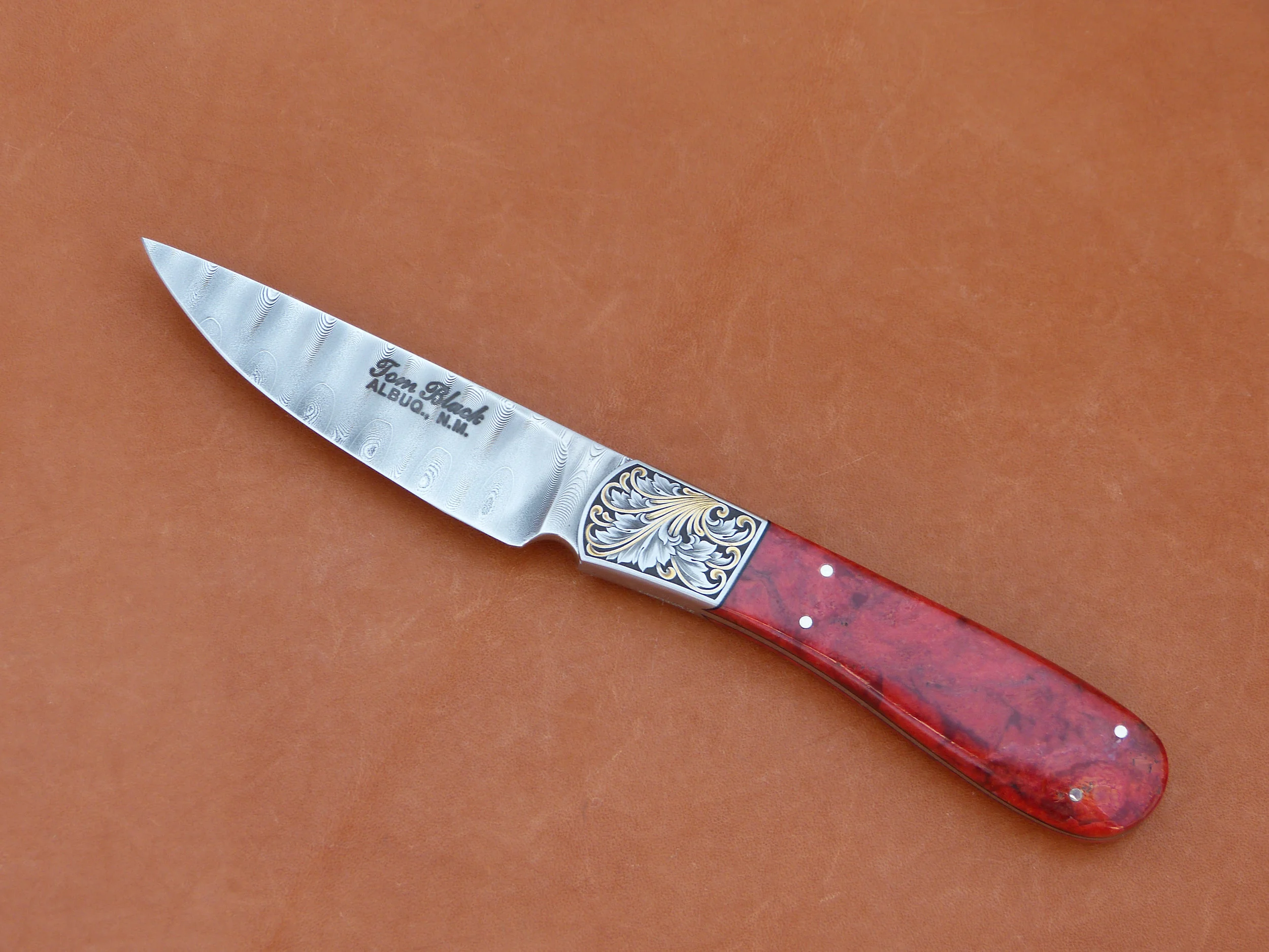 Tom Black trout and bird knife. SOLD