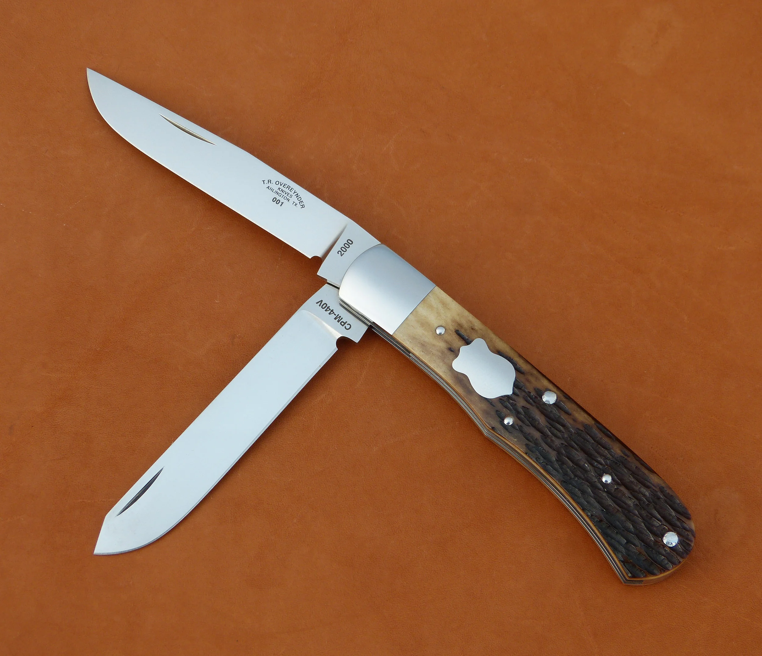 T.R. Overeynder Slip joint, two bladed trapper. SOLD