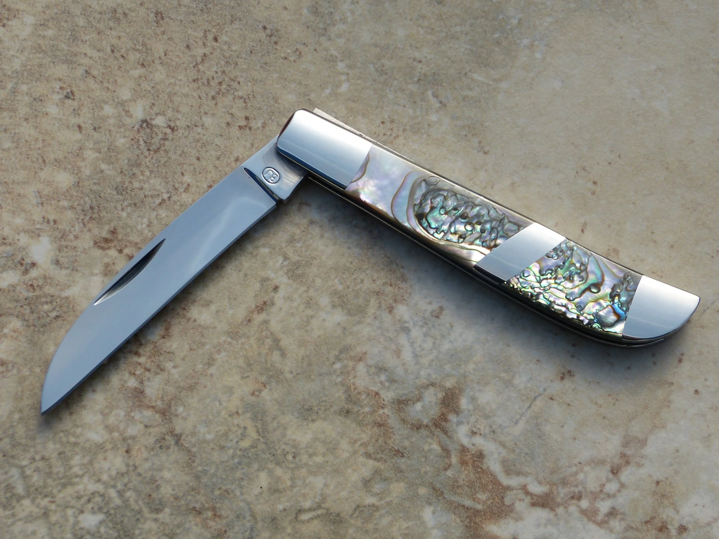 Bob Jones slip joint. Abalone scales. SOLD