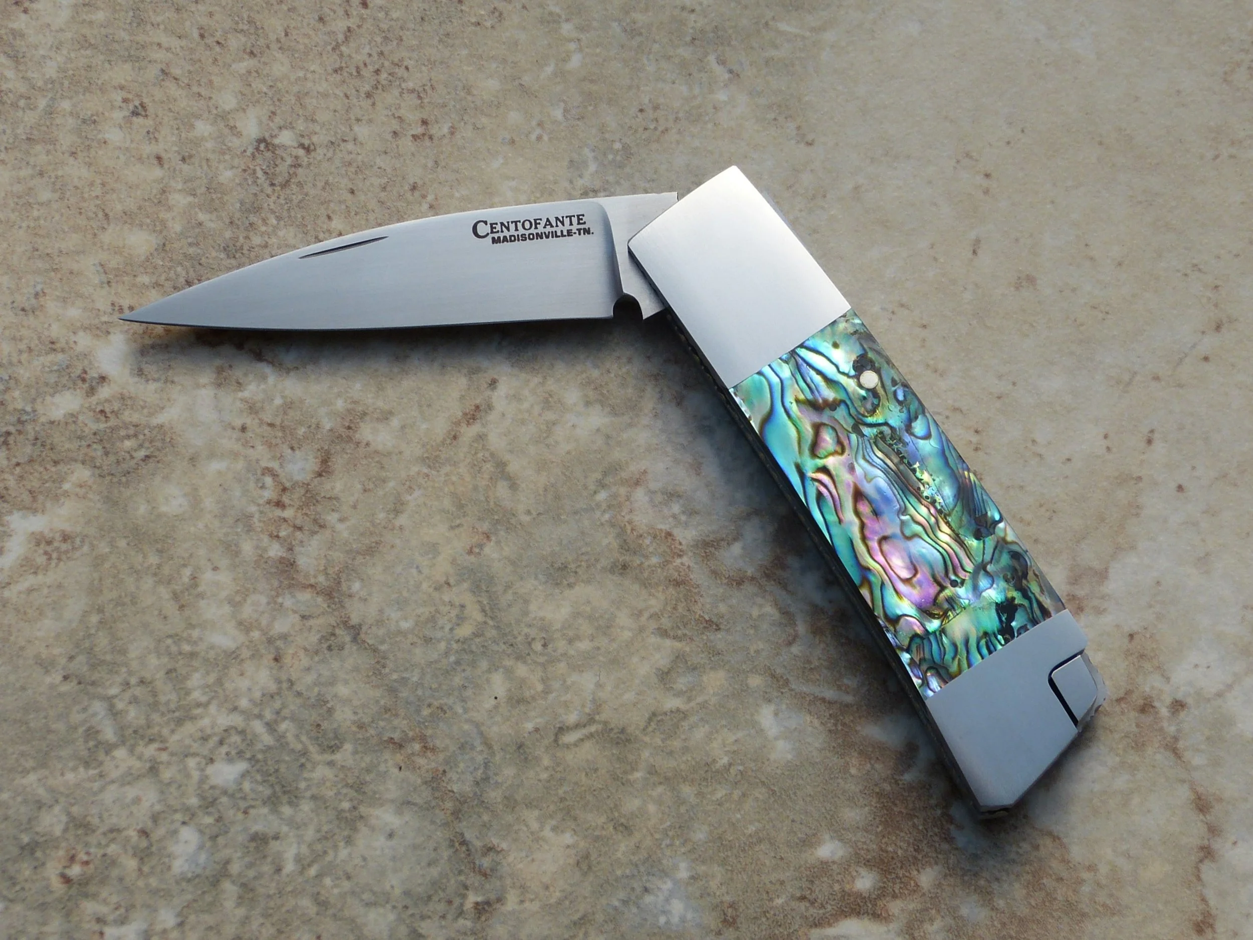 Frank Centofante (deceased). Lock back abalone folder. SOLD